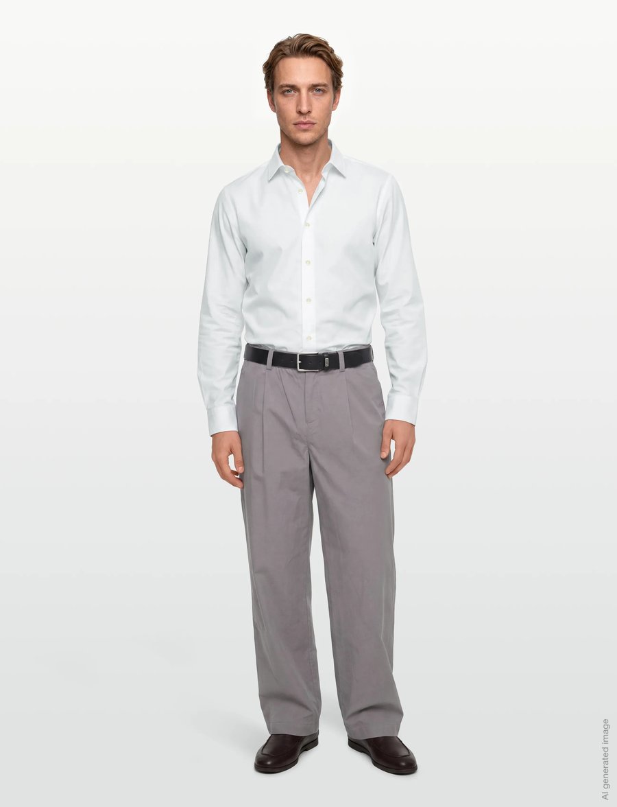 Mango - Oxford cotton shirt - langärmlige hemden - white - 0