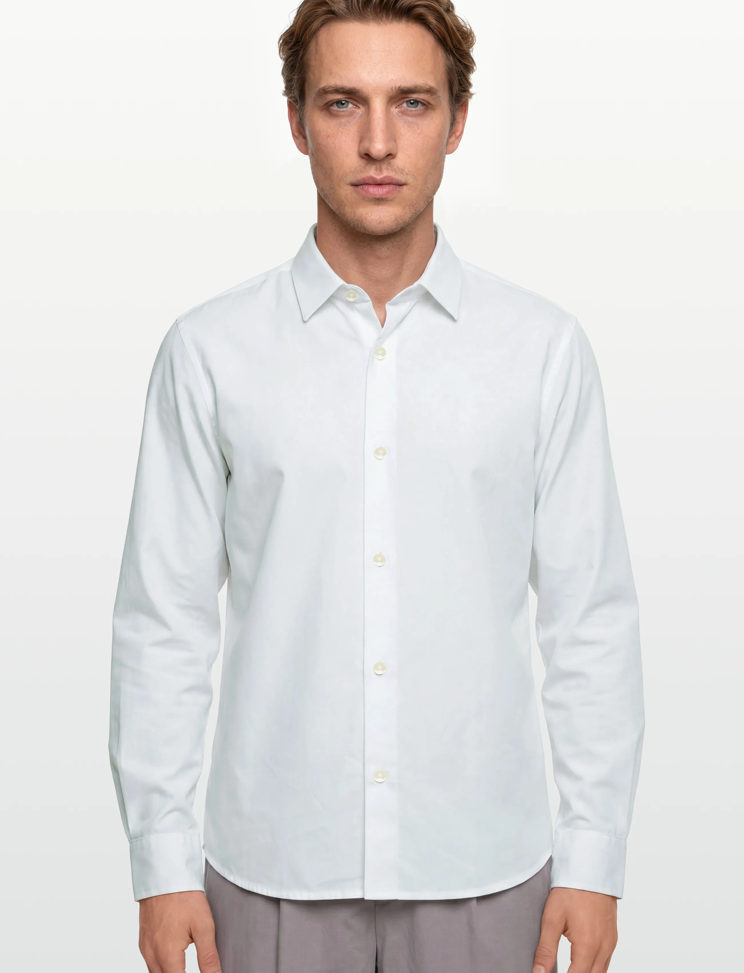 Mango - Oxford cotton shirt - langärmlige hemden - white - 3