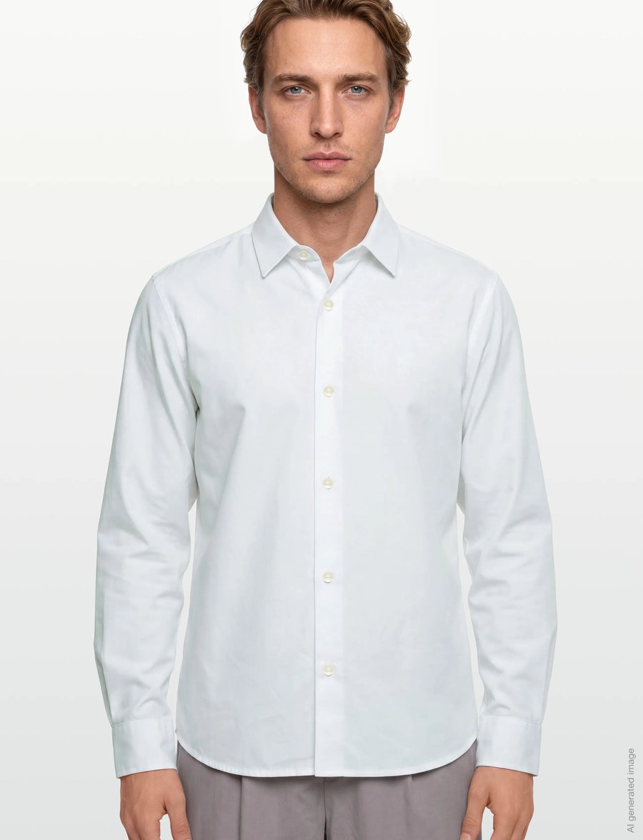 Mango - Oxford cotton shirt - langärmlige hemden - white - 3