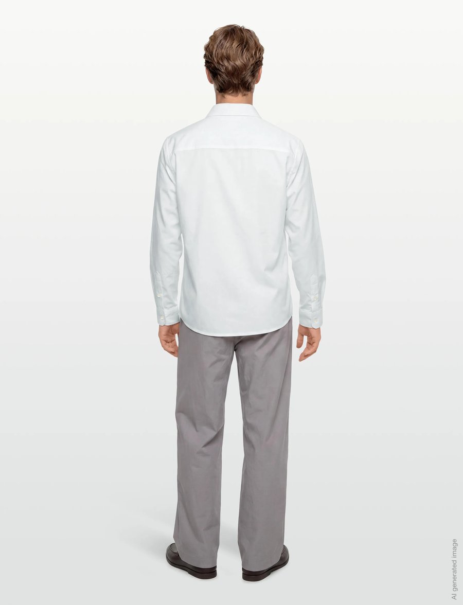 Mango - Oxford cotton shirt - langärmlige hemden - white - 4