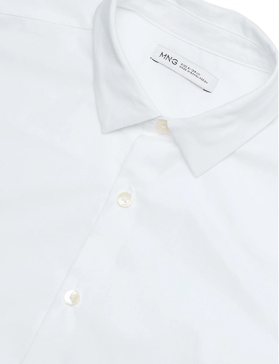 Mango - Oxford cotton shirt - långärmade skjortor - white - 2