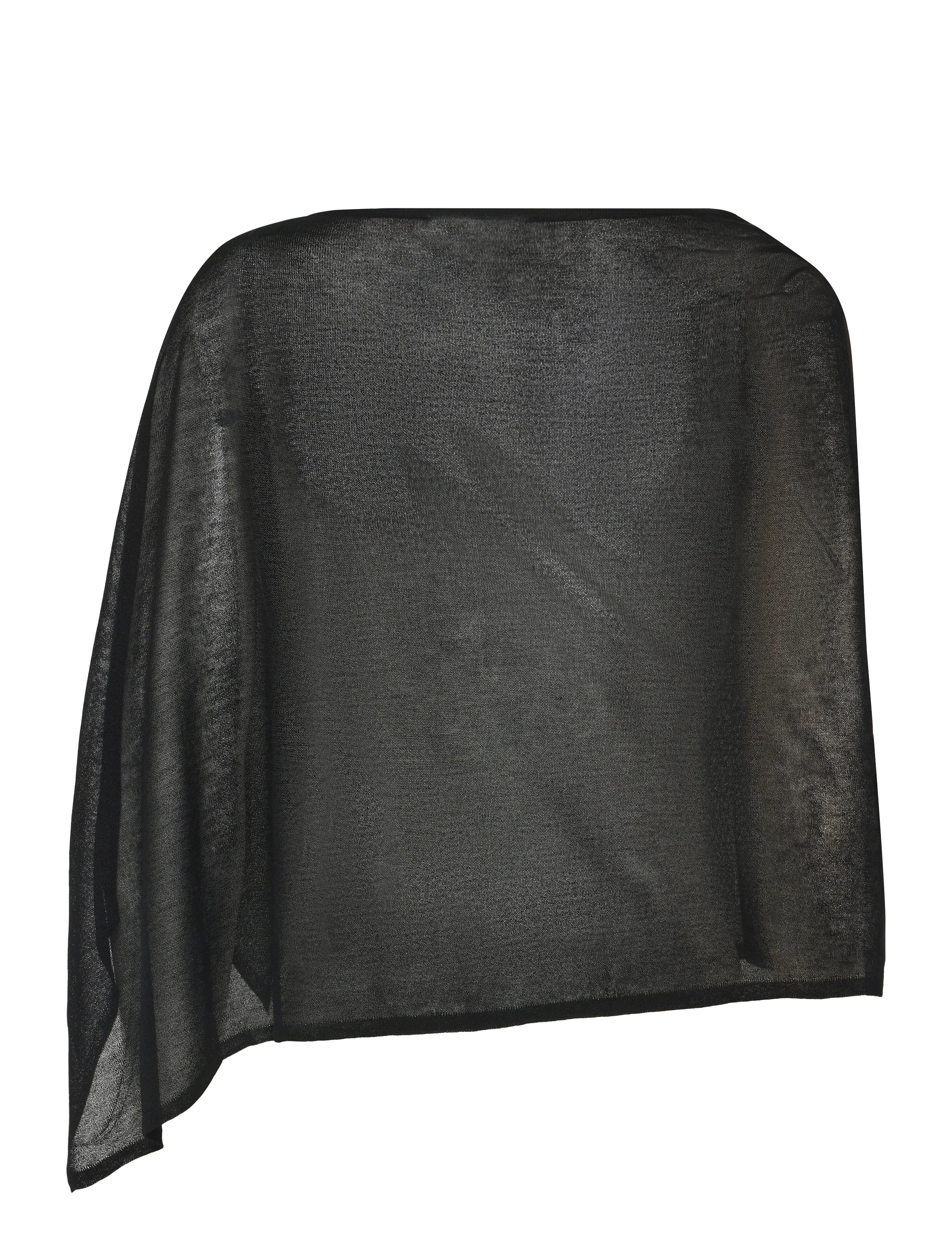 Mango - Asymmetrical knitted cape - ponchos & capes - black - 1