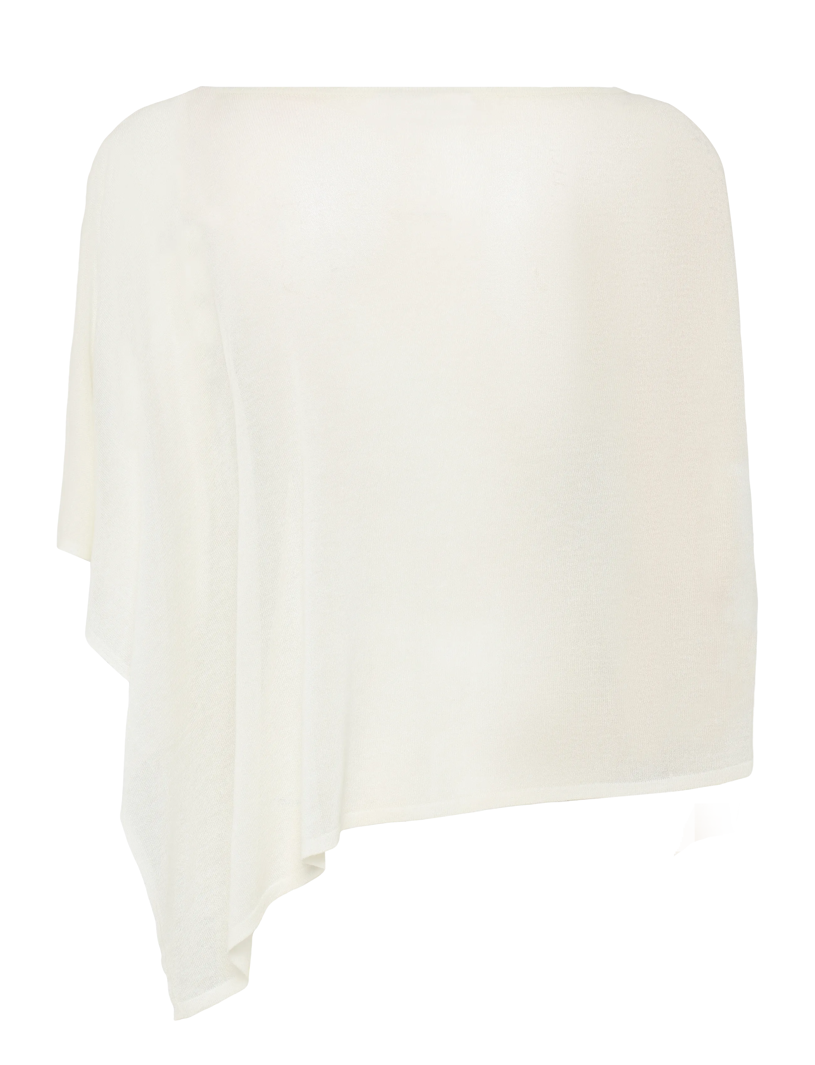 Mango - Asymmetrical knitted cape - ponchos & capes - natural white - 1