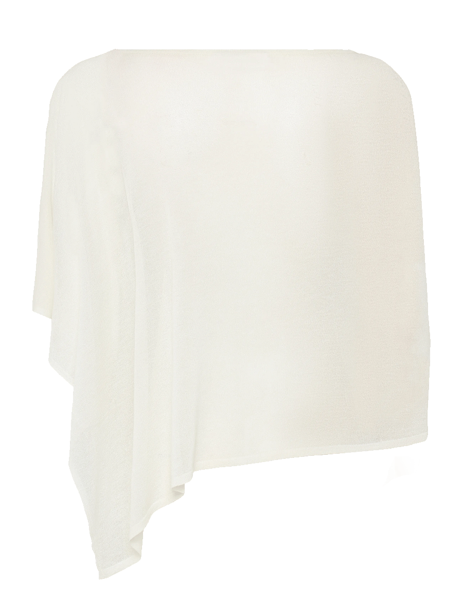 Mango - Asymmetrical knitted cape - ponchos & capes - natural white - 1