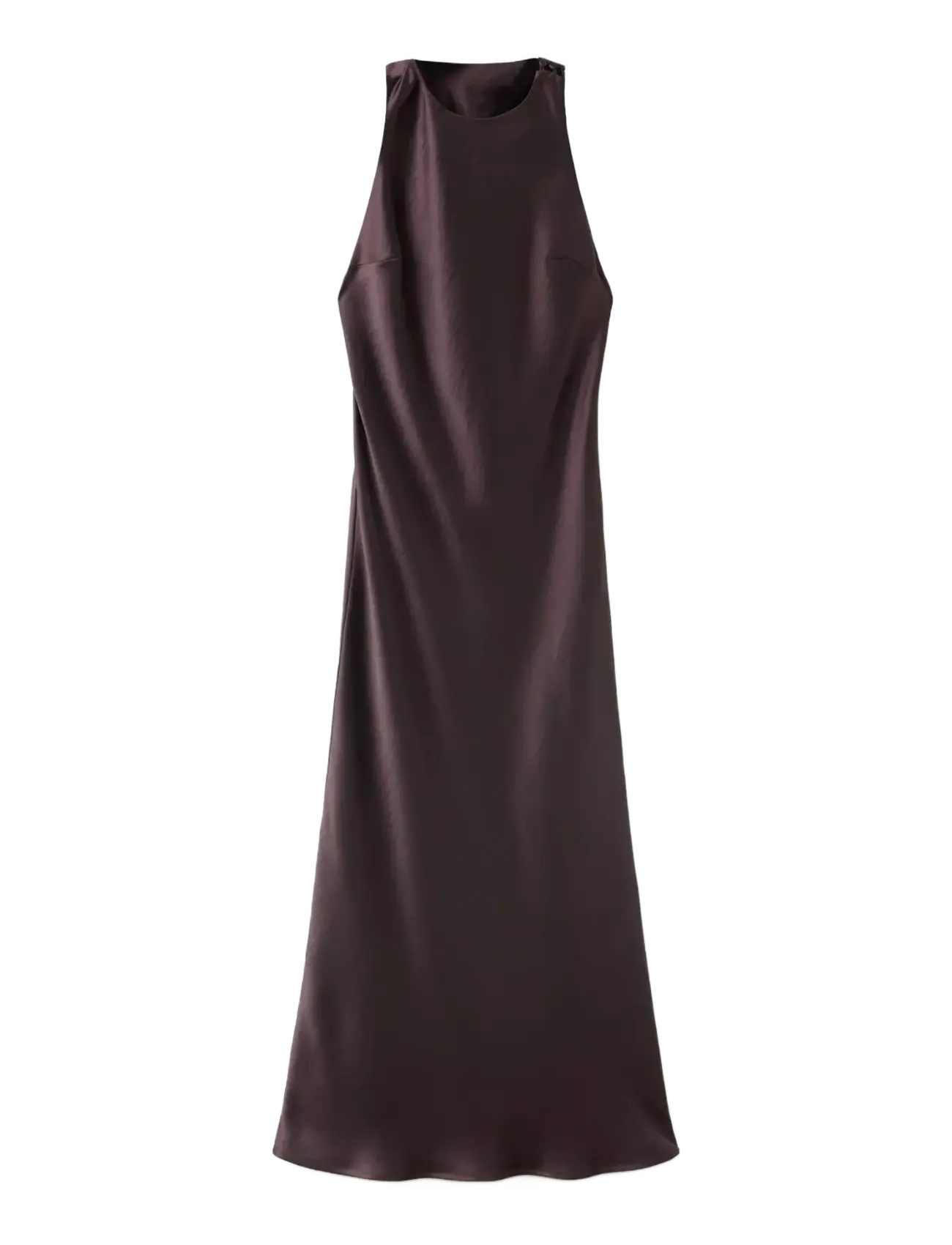MANGO Back Detail Satin Kleid Braun - L - Damen