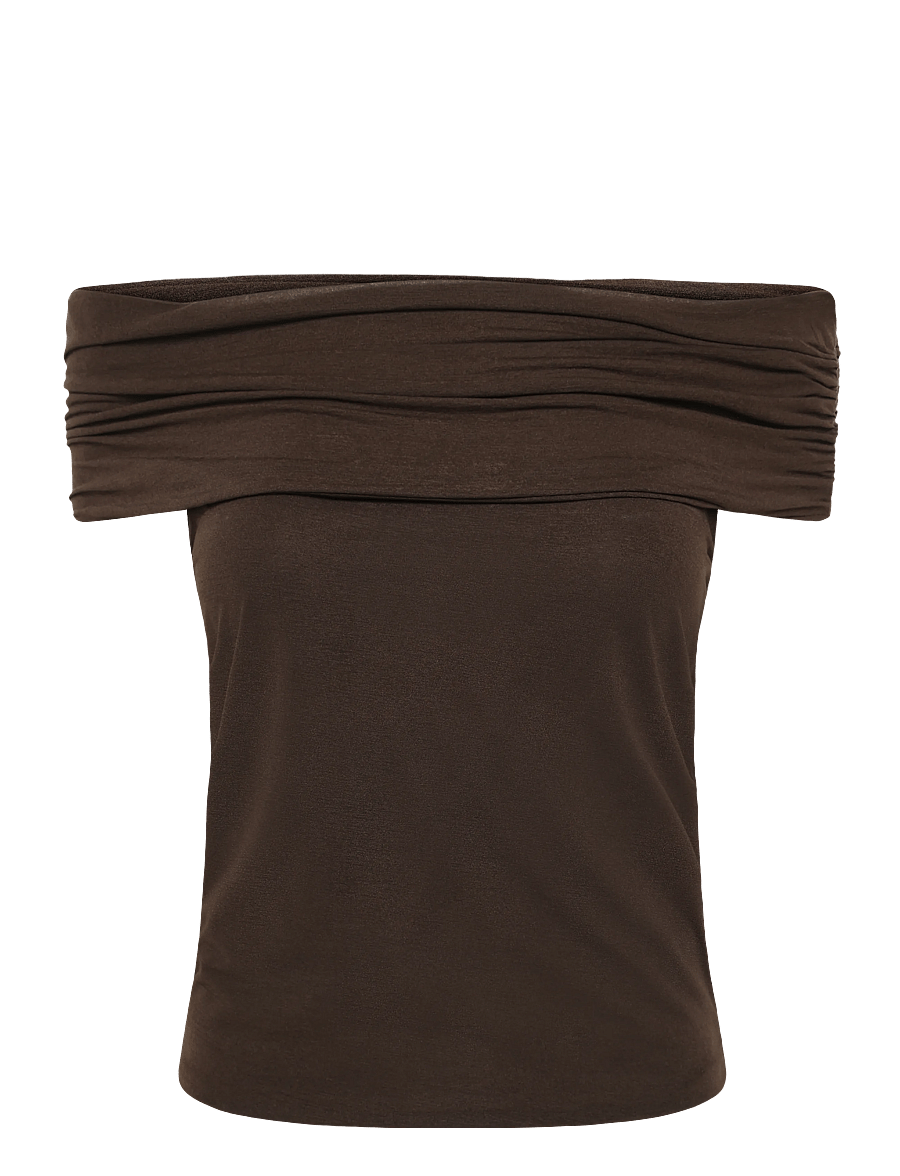 Mango - Off-shoulder top - linnen - brown - 1
