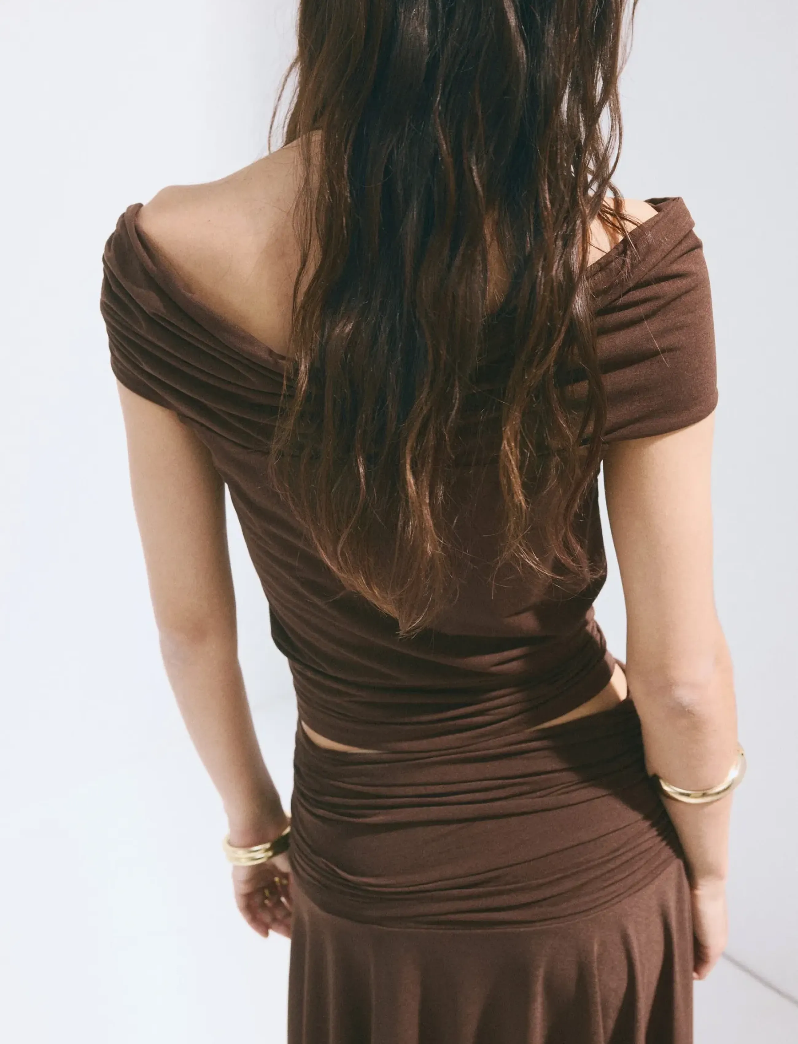 Mango - Off-shoulder top - linnen - brown - 2