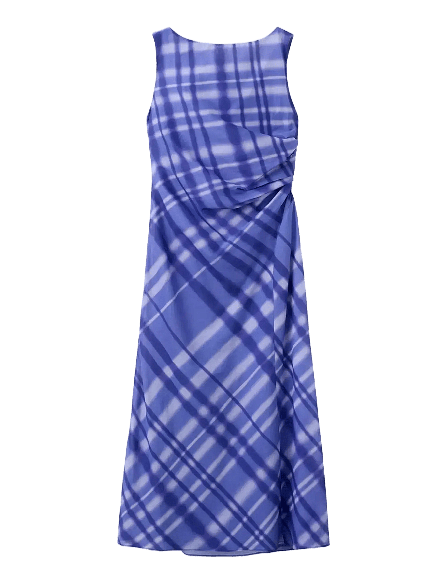 Mango - 100% cotton print dress - maxiklänningar - medium blue - 1