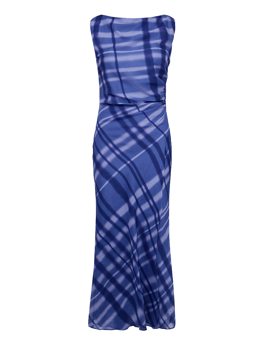 Mango - 100% cotton print dress - maxi kjoler - medium blue - 1