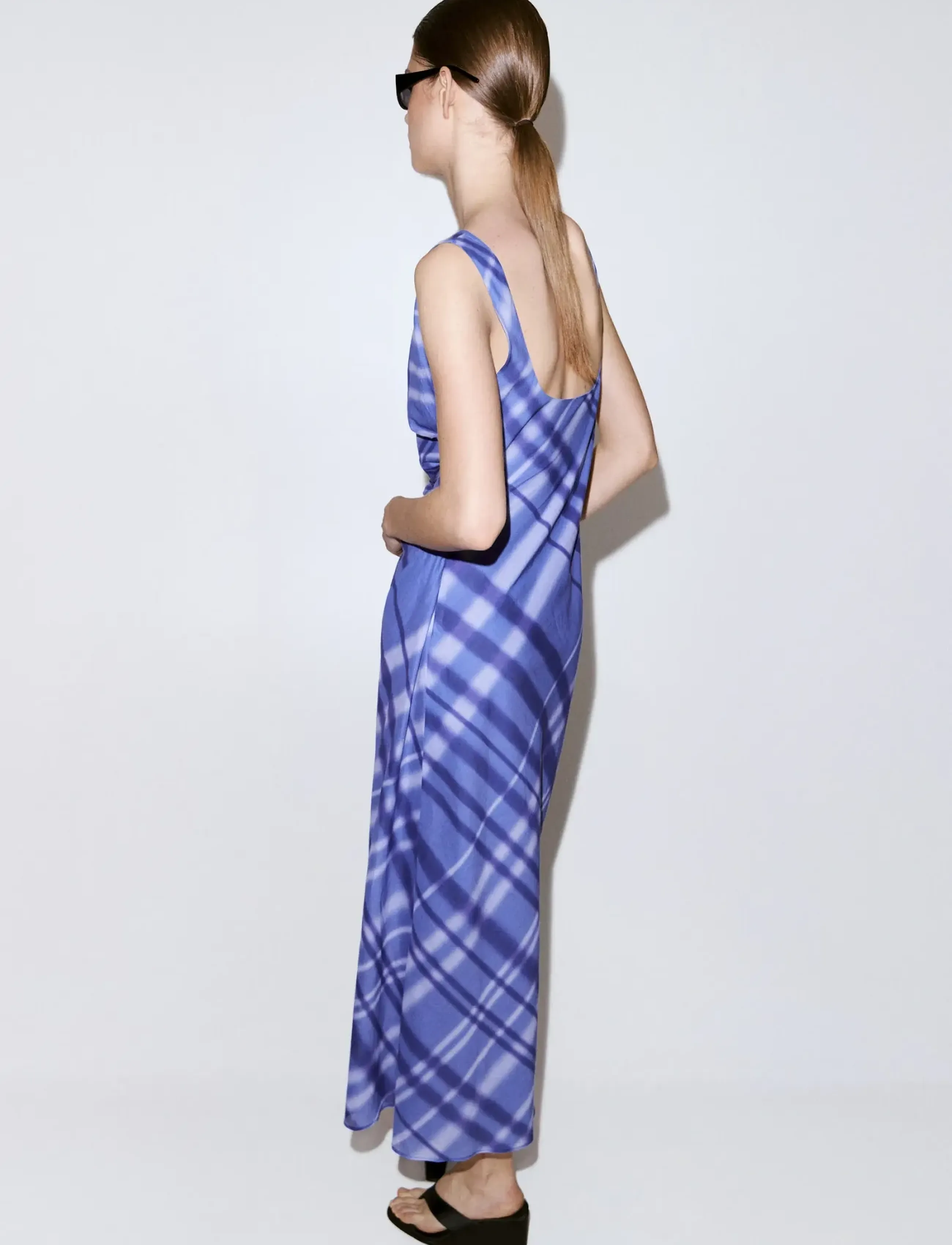 Mango - 100% cotton print dress - maxiklänningar - medium blue - 2