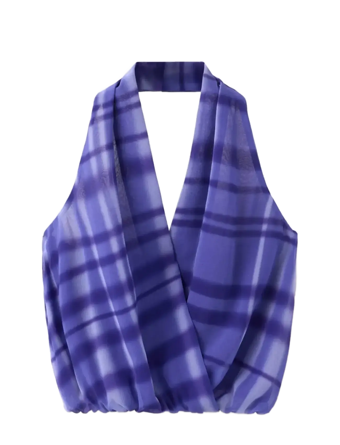 MANGO Halter-Neck Printed Oberteil Blau - S - Damen
