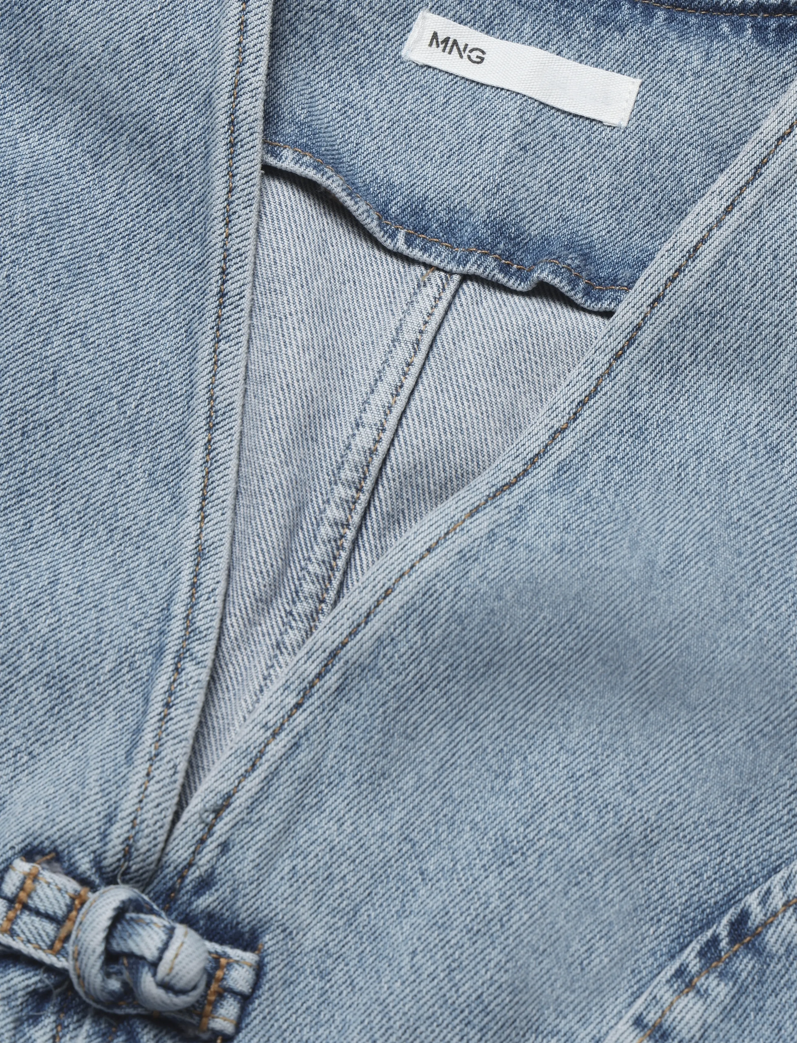 Mango - Toggle denim top with frogs - denimveste - open blue - 4
