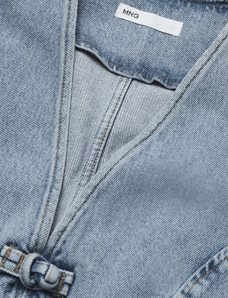 Mango - Toggle denim top with frogs - denimveste - open blue - 4