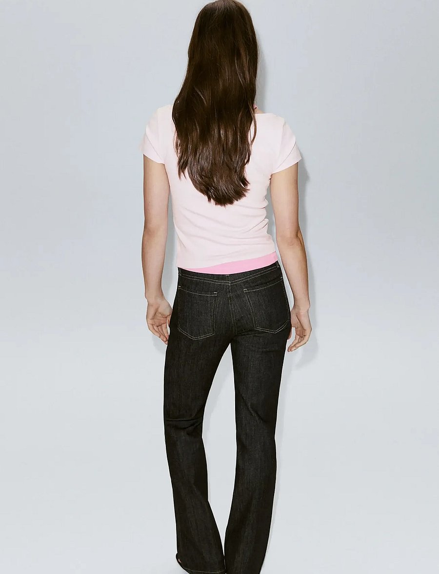 Mango - Two-tone contrast T-shirt - t-shirts - pink - 2