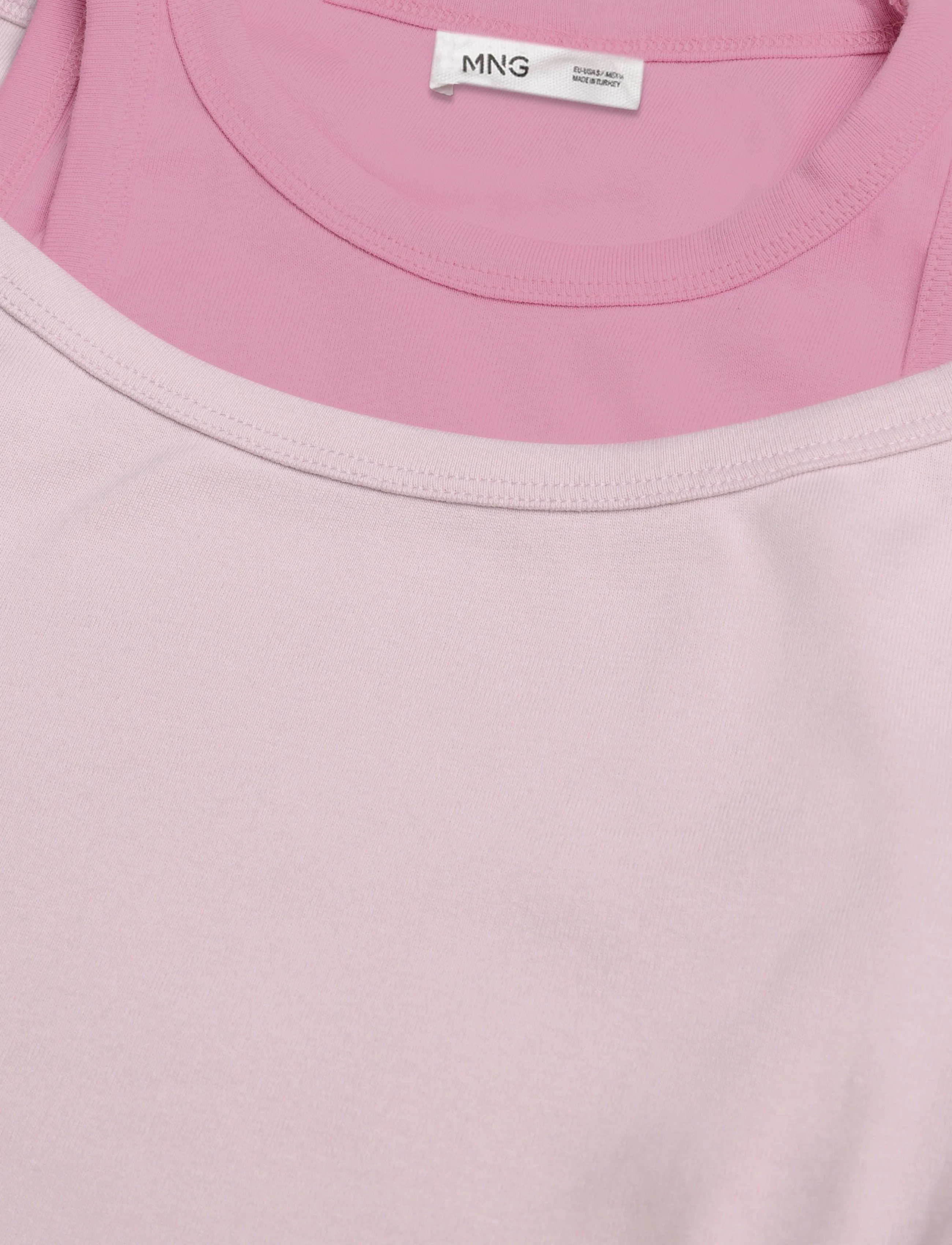 Mango - Two-tone contrast T-shirt - t-shirts - pink - 4