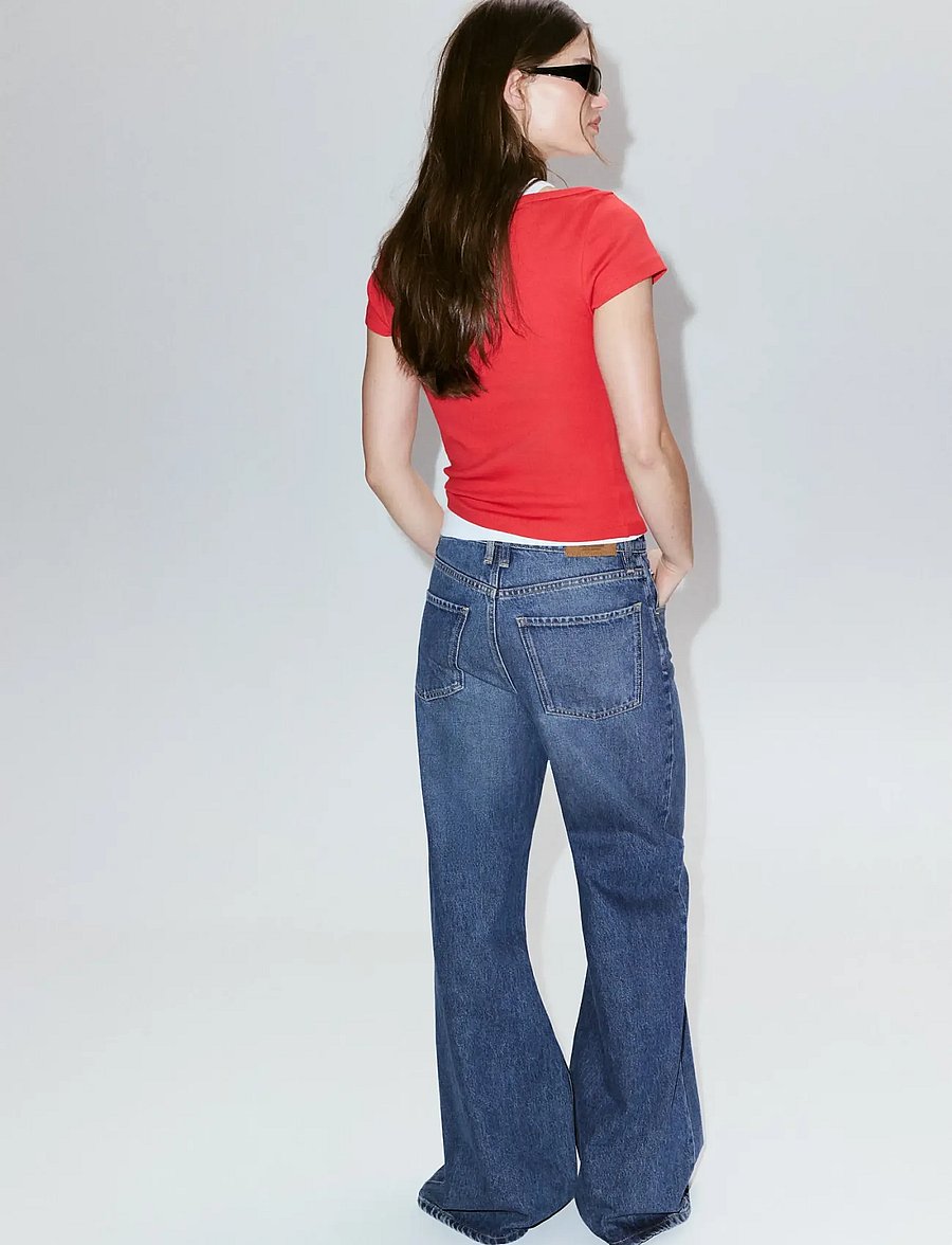 Mango - Two-tone contrast T-shirt - red - 2