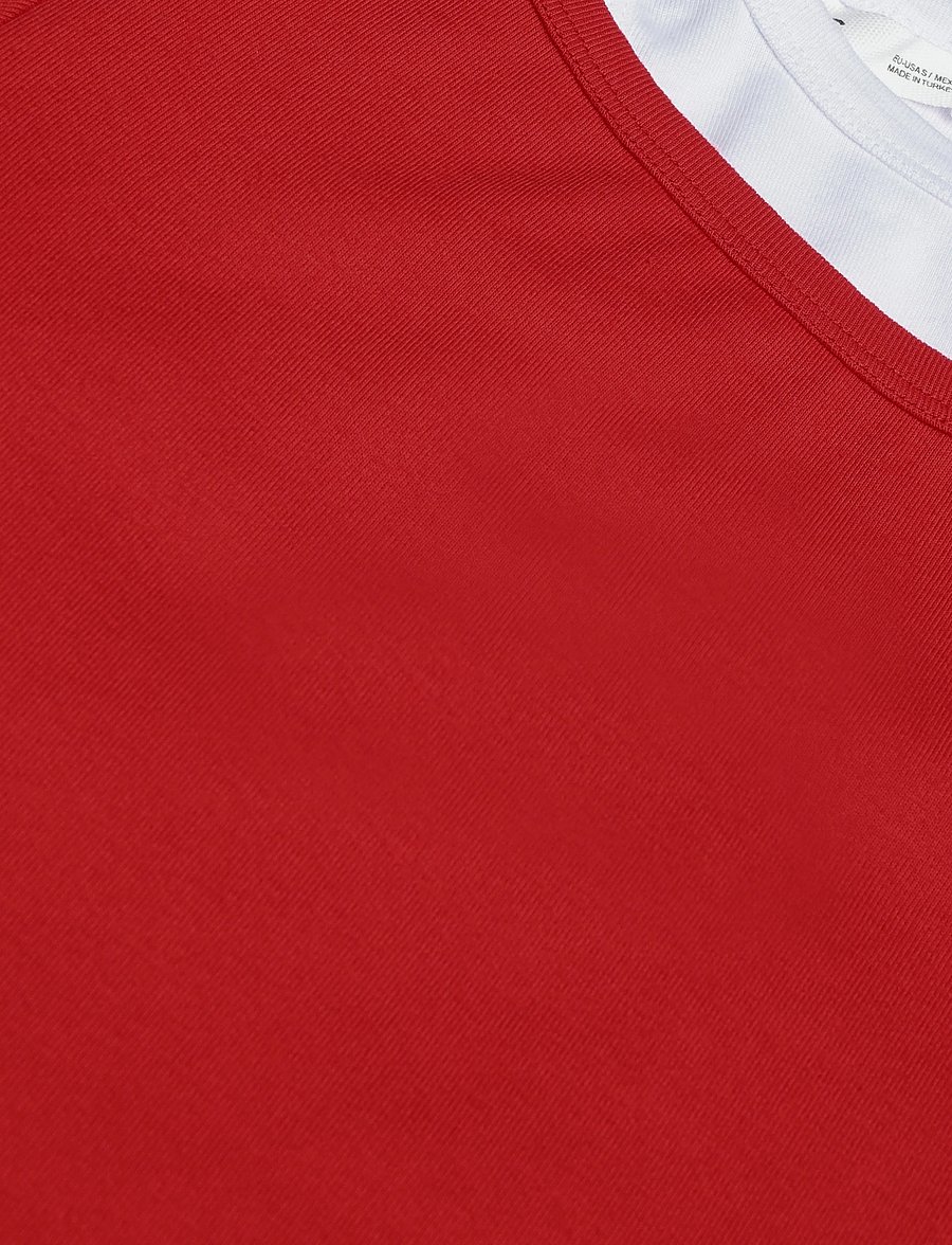 Mango - Two-tone contrast T-shirt - t-shirts - red - 4