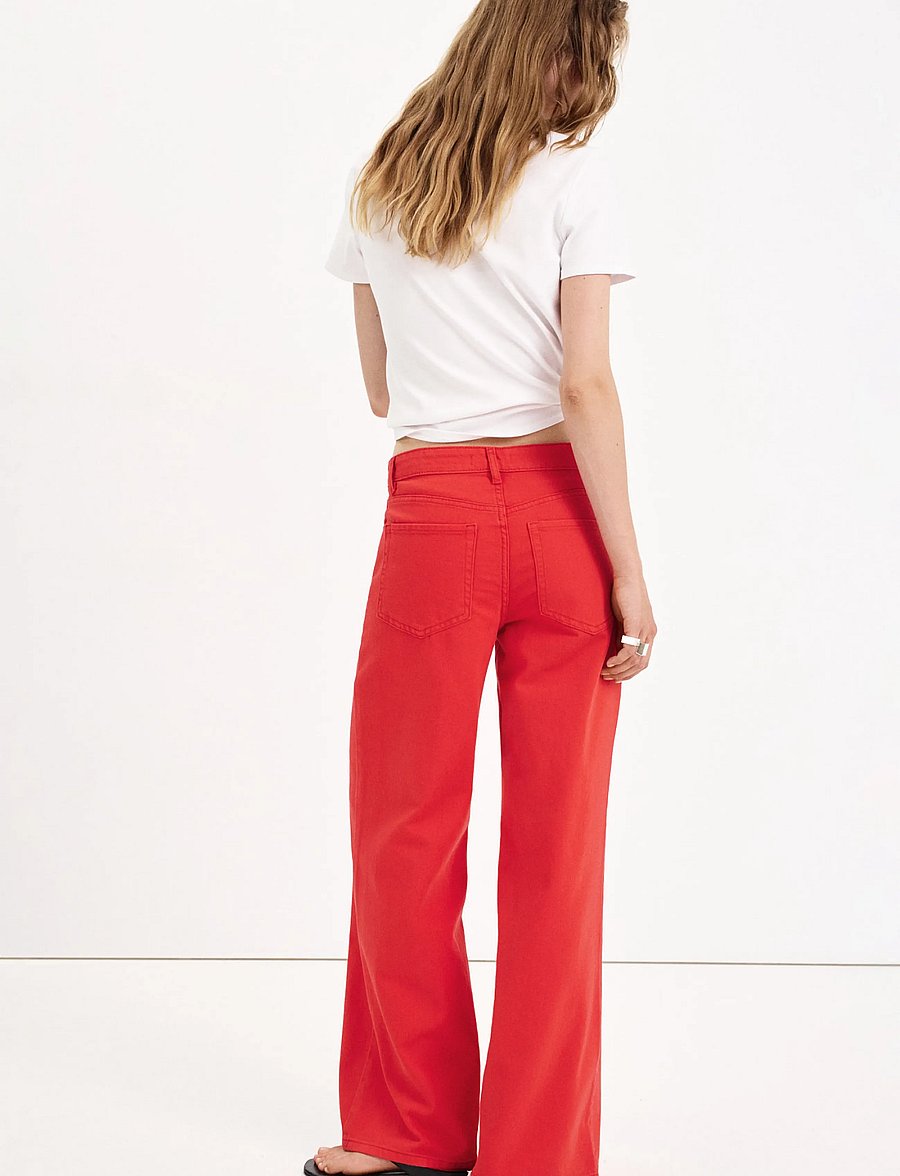 Mango - Low-rise wideleg jeans - brede jeans - red - 3