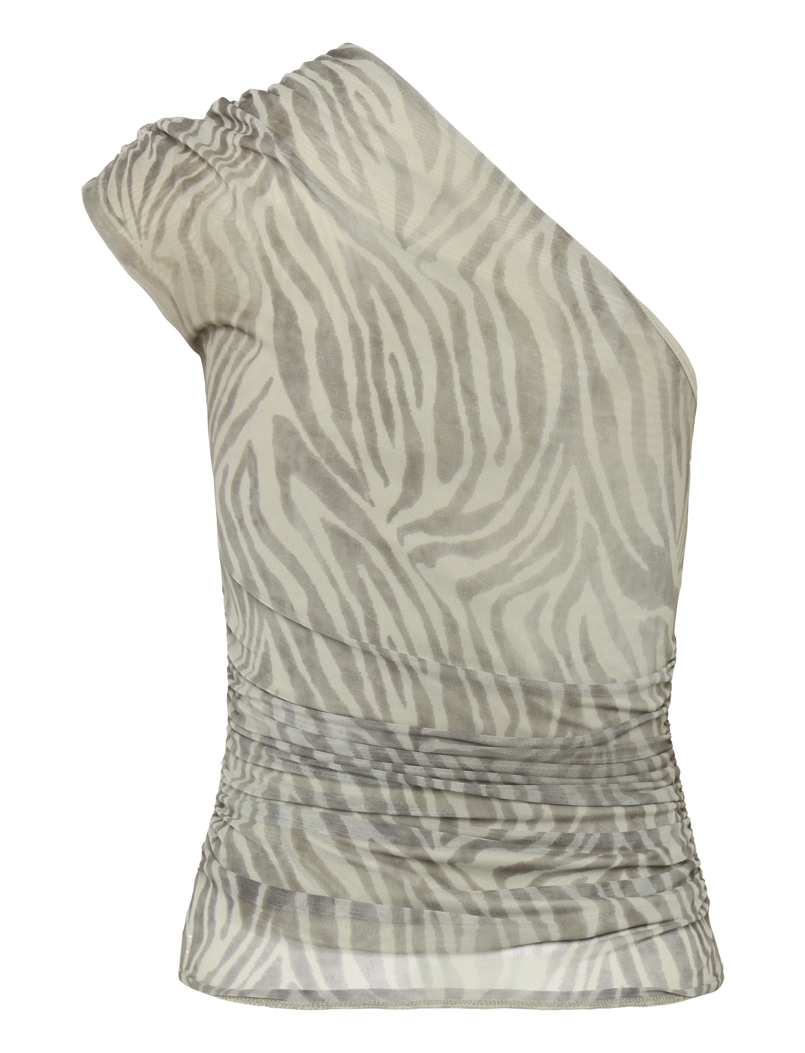 Mango - Asymmetrical animal-print top - Ärmellose tops - lt pastel grey - 2
