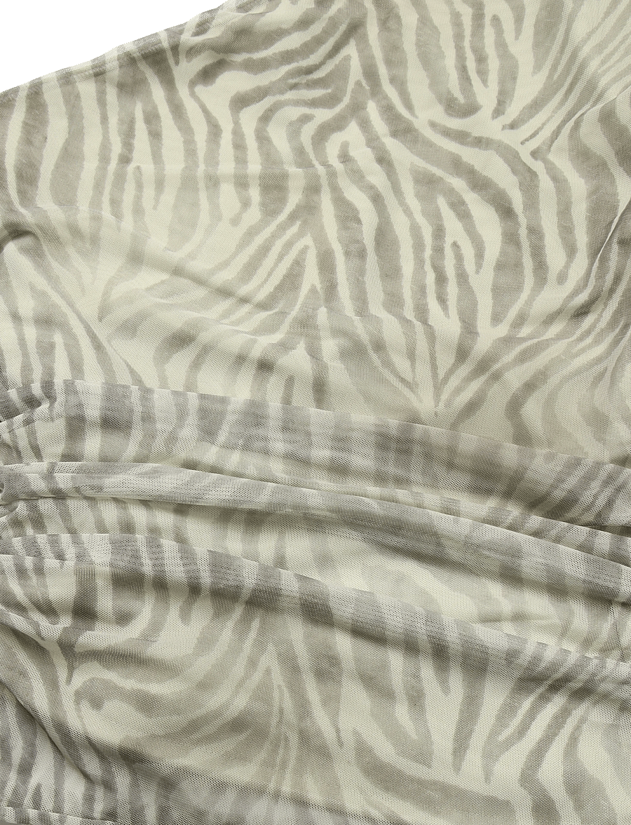 Mango - Asymmetrical animal-print top - Ärmellose tops - lt pastel grey - 4