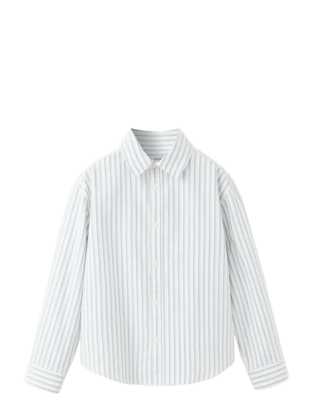 Mango 100% Cotton Shirt With Combined Stripes, 128, Shirts, Blau - Long-sleeved Kinder