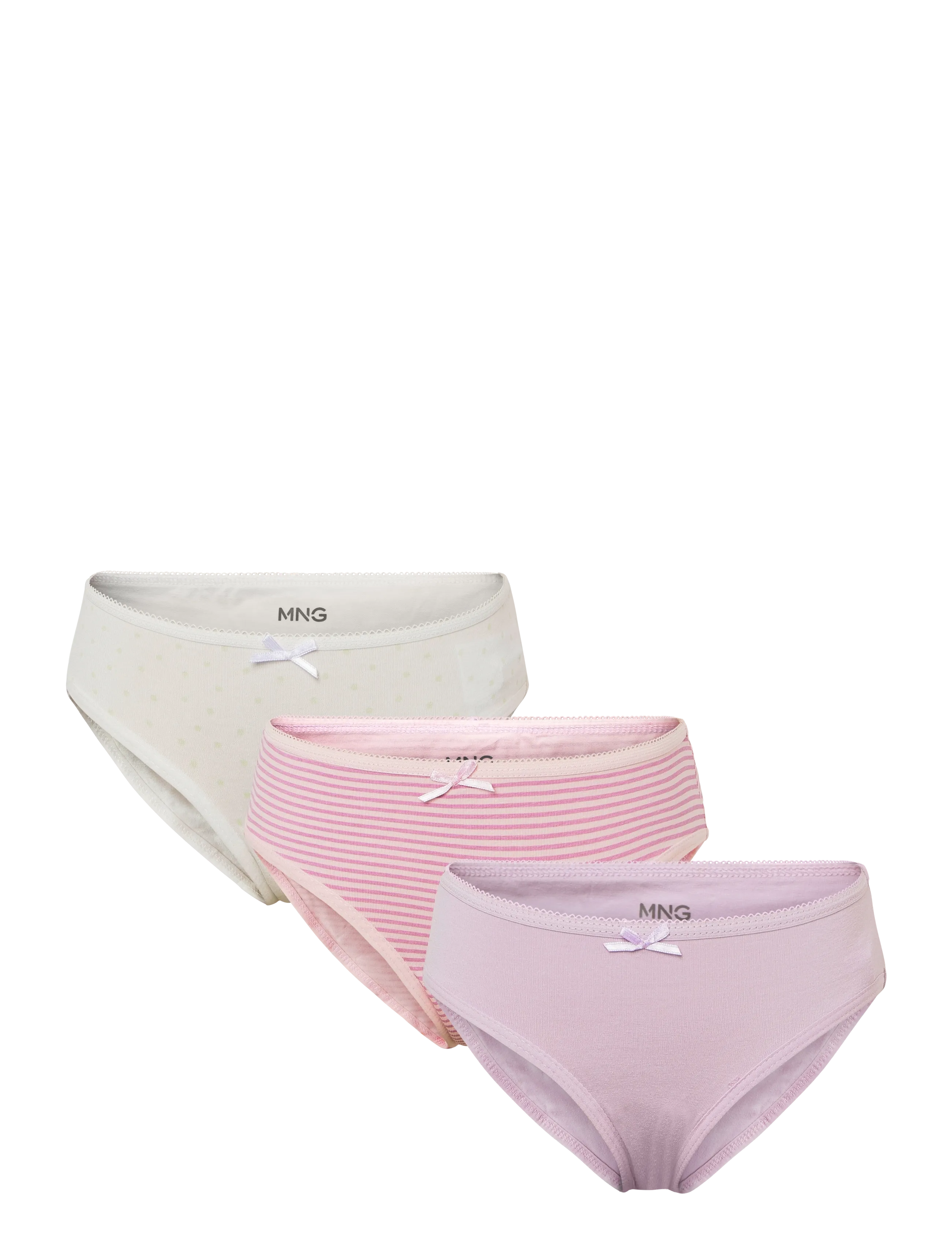 Mango 3 pack cotton panties - Undertøj - LT-PASTEL PURPLE / purple