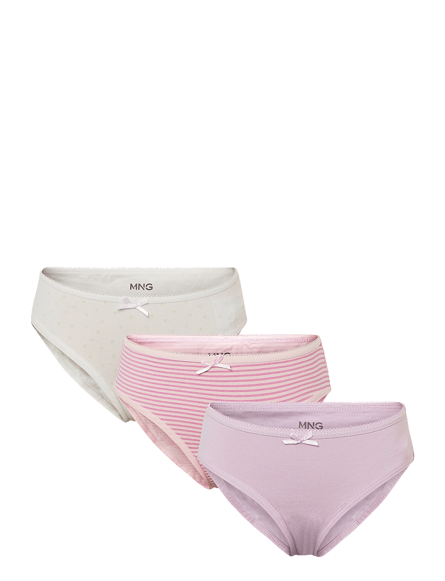Mango - 3 pack cotton panties - trusser - lt-pastel purple - 0