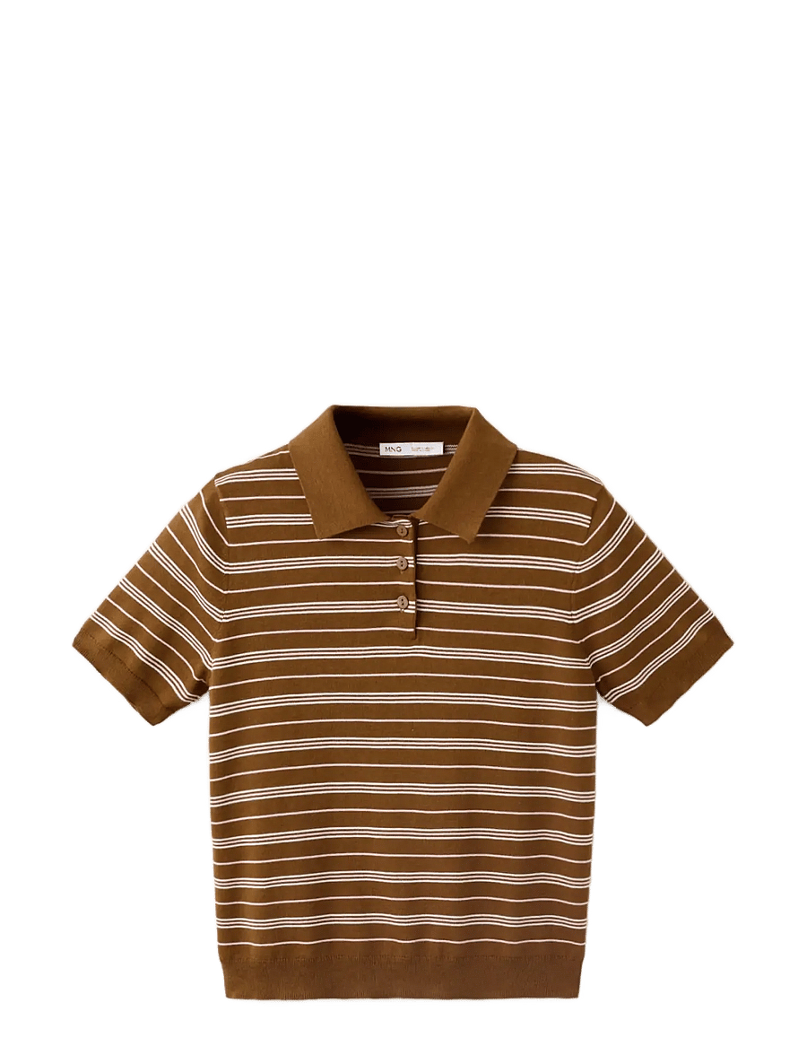 Mango - Knitted polo-neck sweater - striktrøjer - dark brown - 1