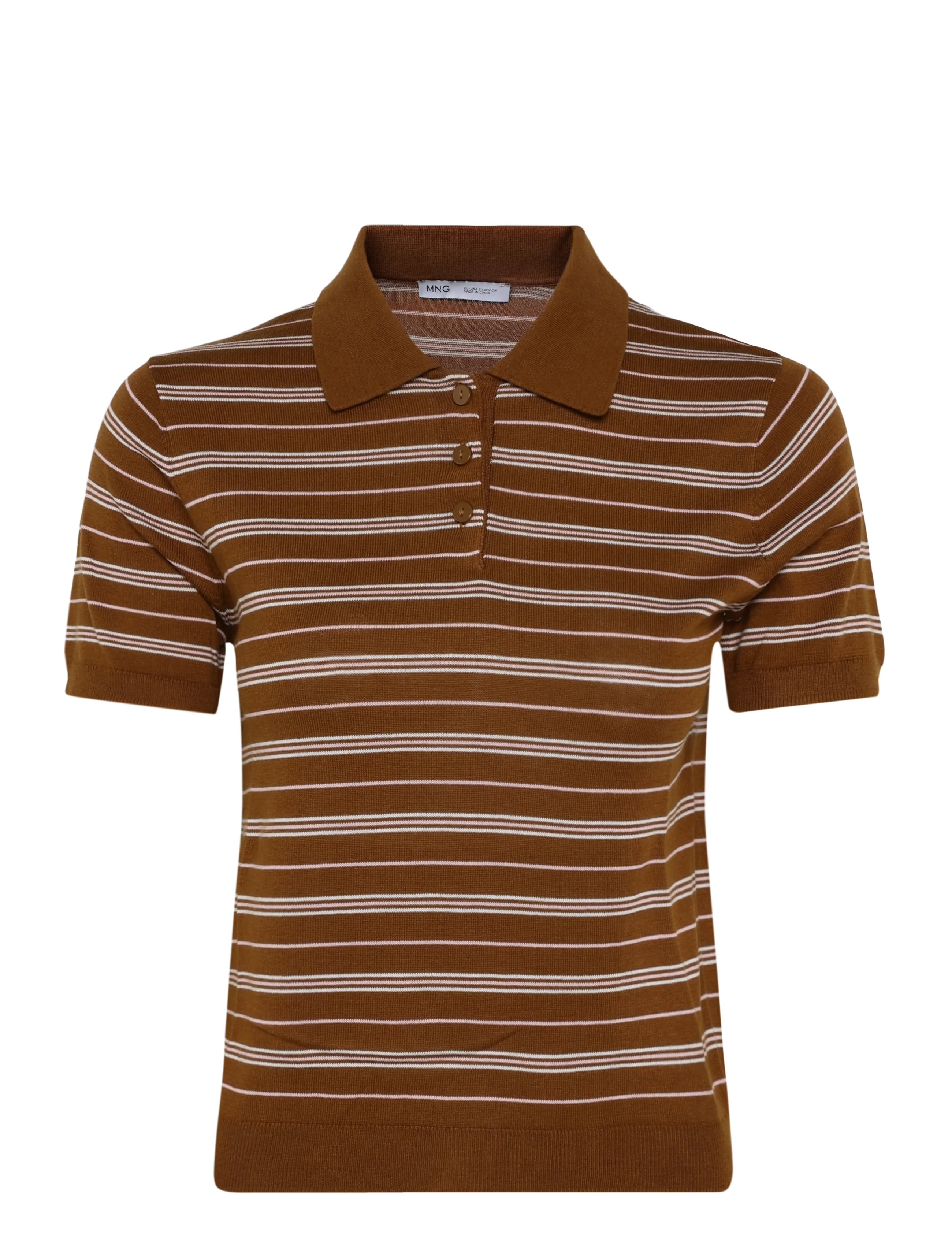 Mango - Knitted polo-neck sweater - striktrøjer - dark brown - 1