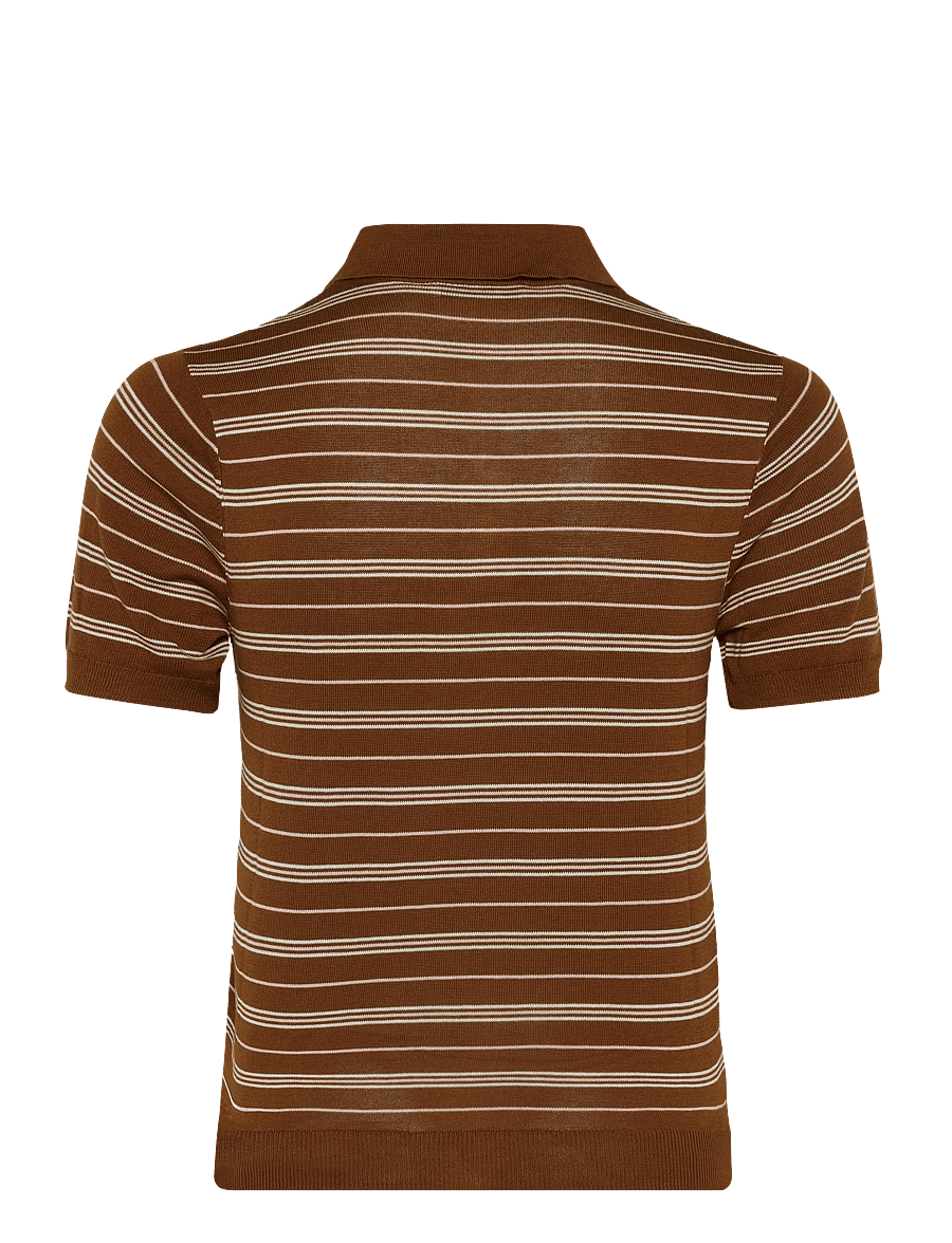 Mango - Knitted polo-neck sweater - striktrøjer - dark brown - 2