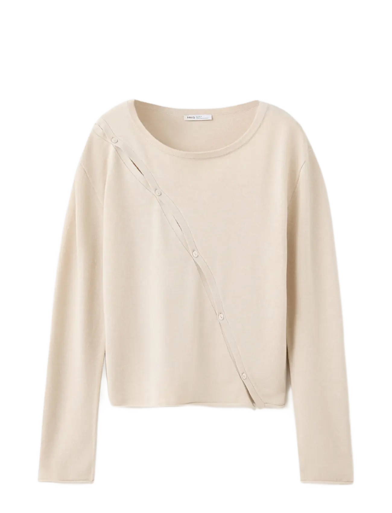 Mango - Knit cardigan with opening detail - lt pastel brown - 1