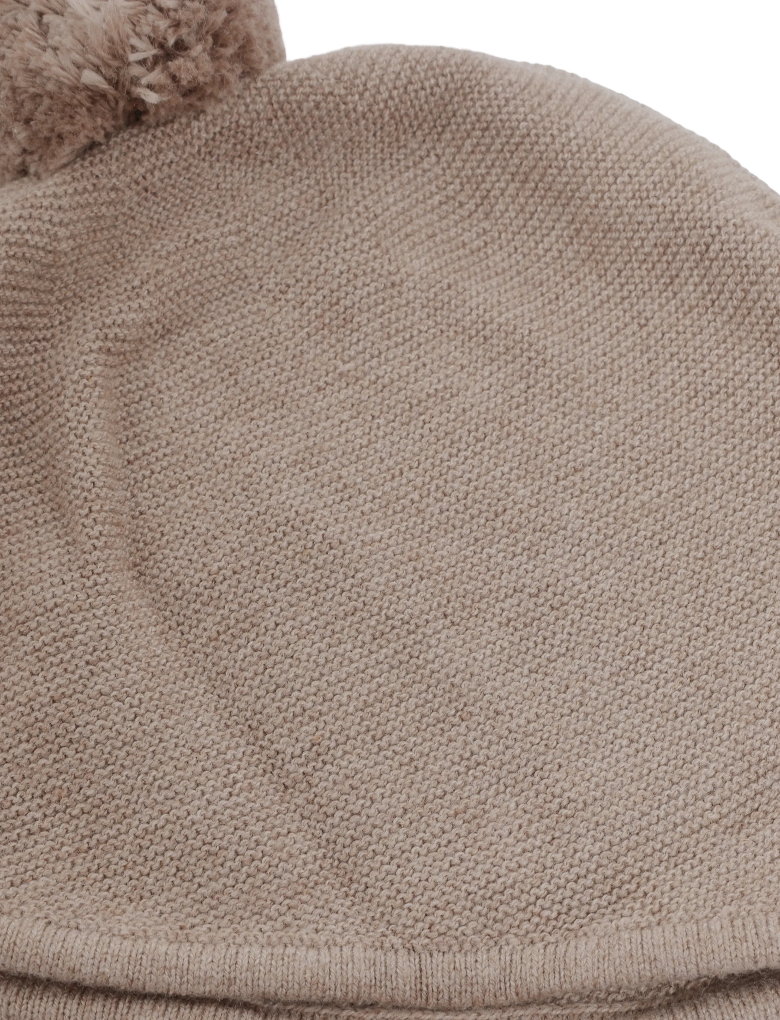 Mango - Knitted bonnet with pompom - babymössor - medium brown - 2