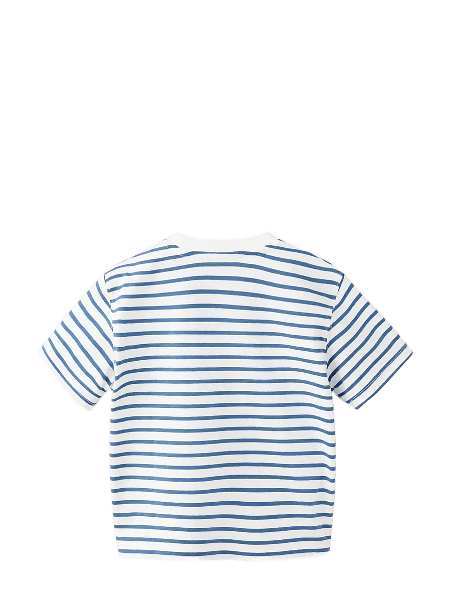 Mango - Chest-pocket striped T-shirt - kortärmade t-shirts - white - 1
