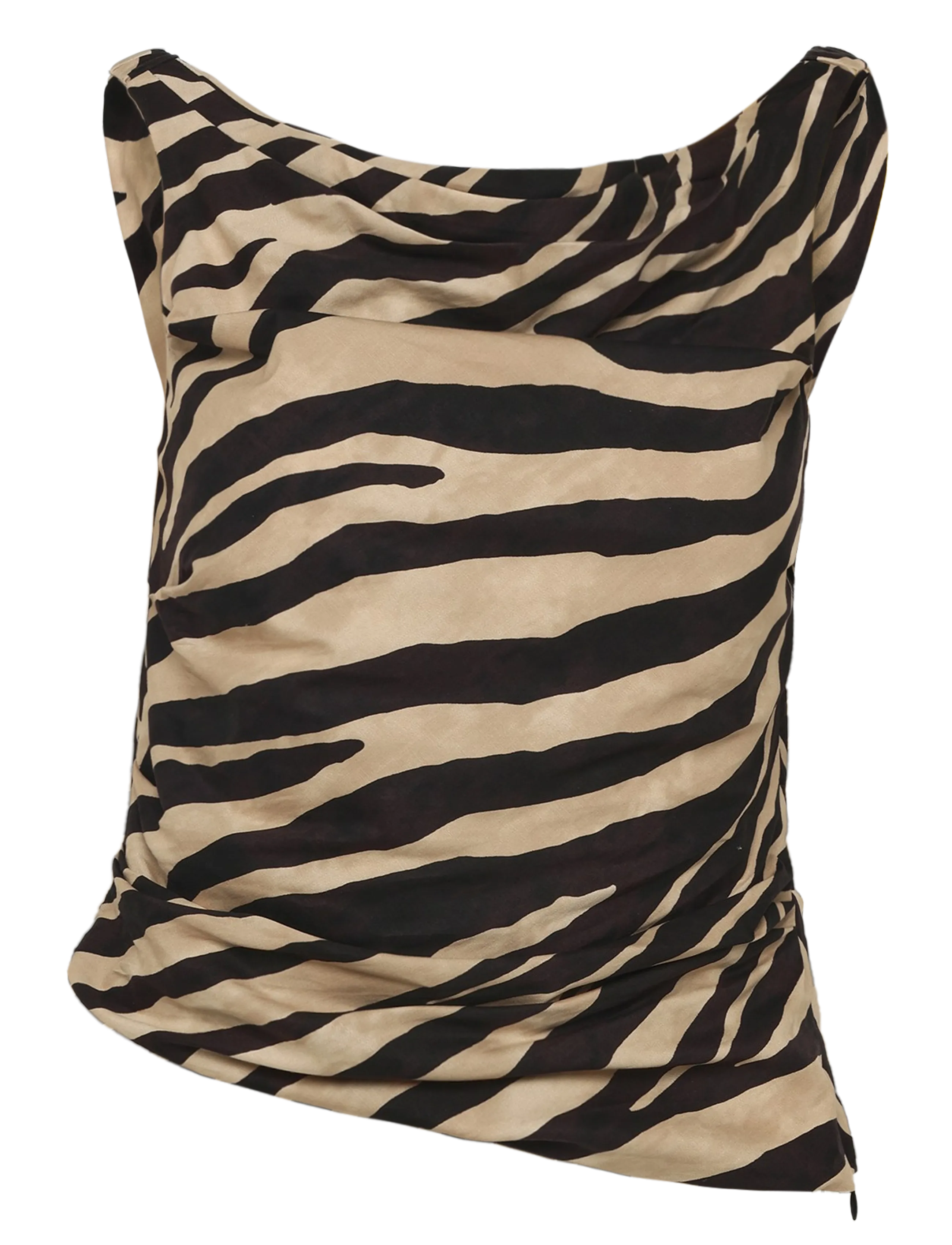 Mango Asymmetrical draped top - Tøj - BLACK / black