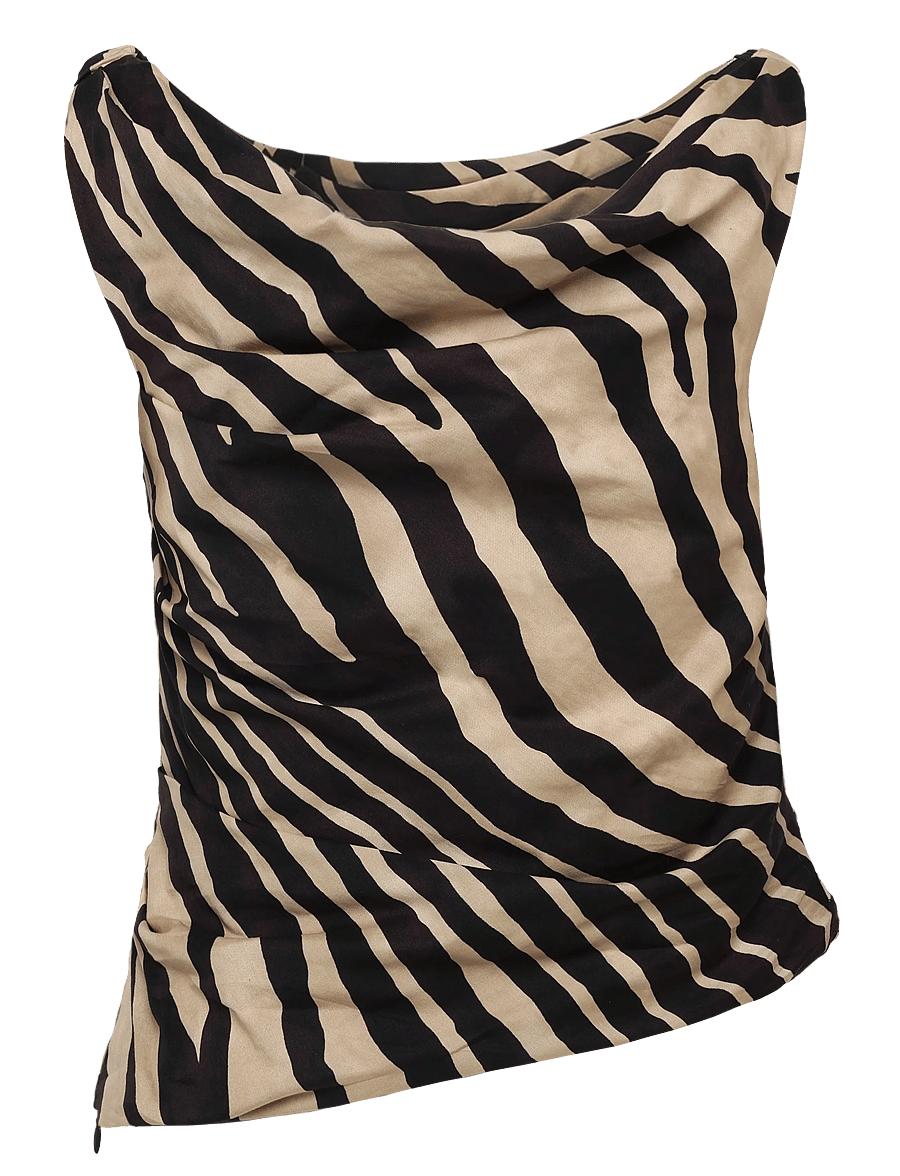 Mango - Asymmetric printed top - tanktops - black - 2