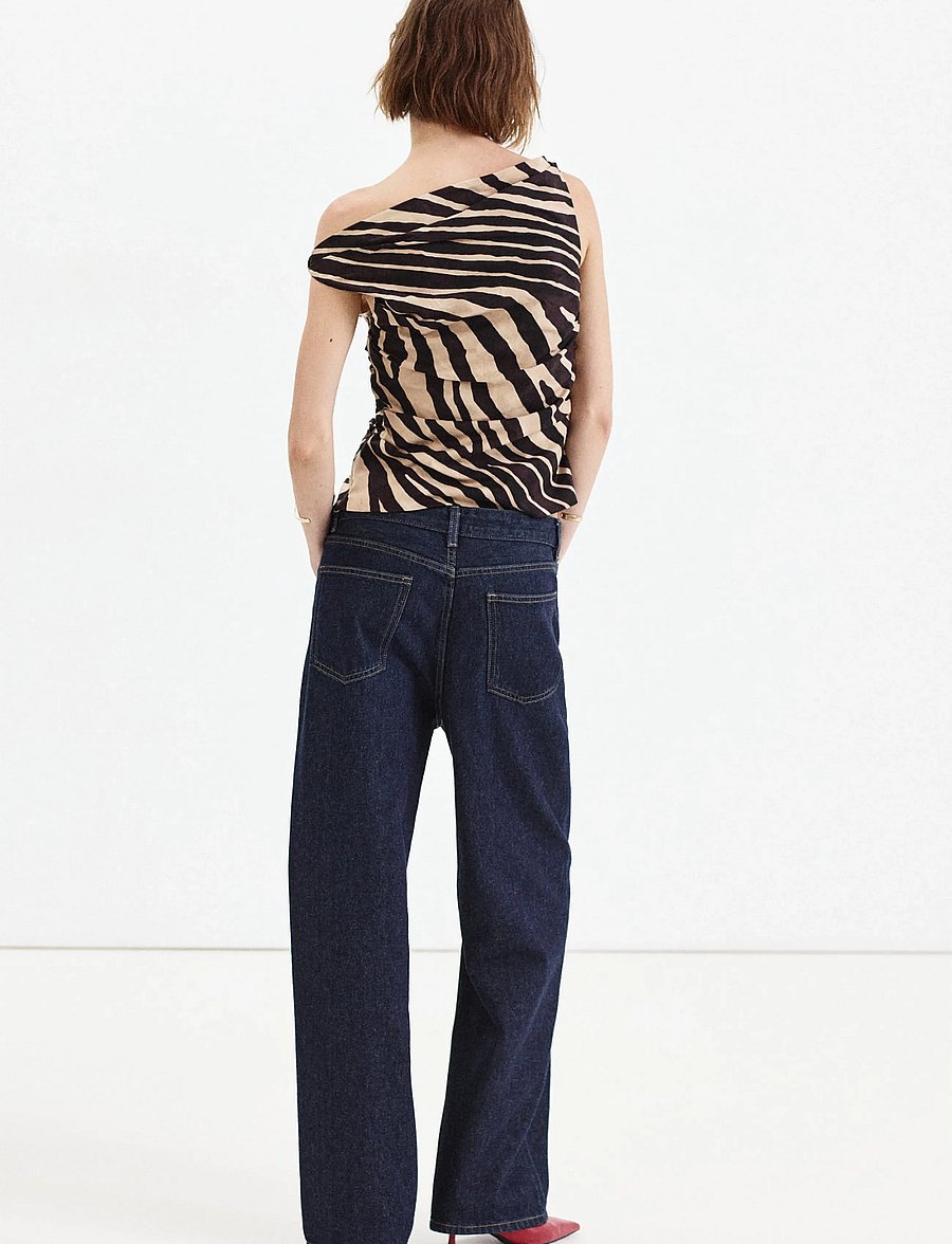 Mango - Asymmetrical draped top - tanktops - black - 2
