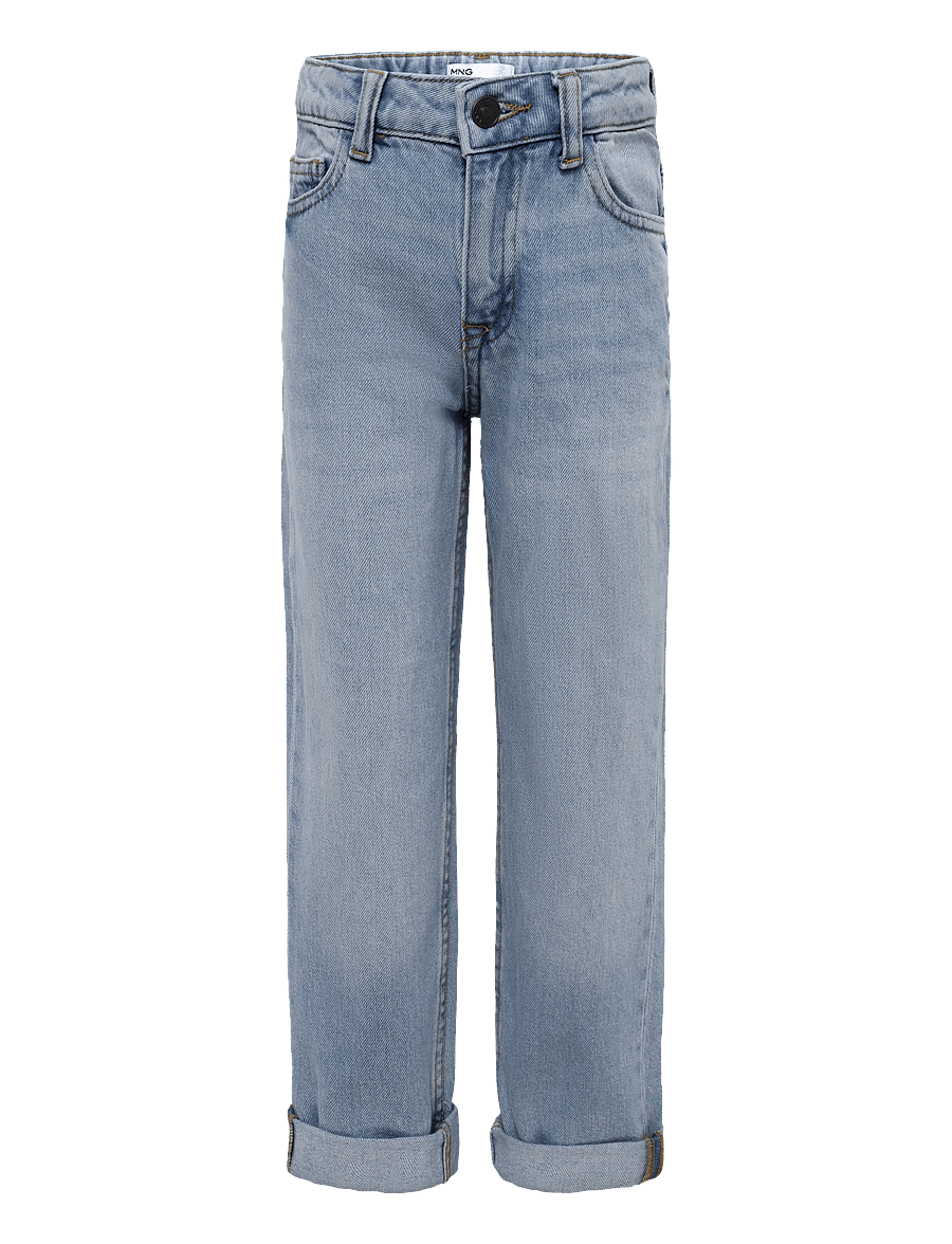 Mango - Regular fit jeans with rolled-up hem - regular jeans - open blue - 0