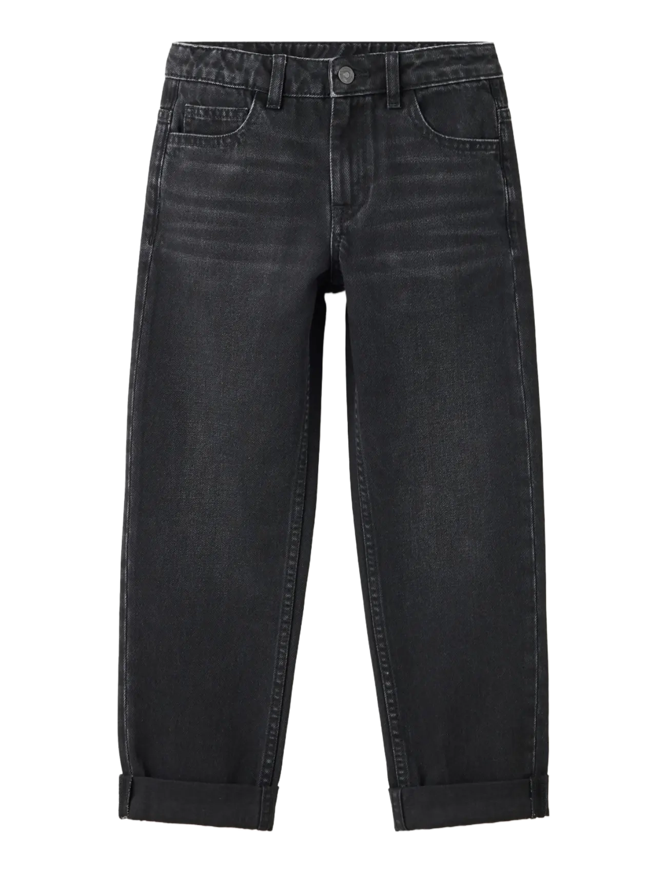 Mango Regular Fit Jeans With Rolled-Up Hem, 134, Jeans, Grau - Kinder