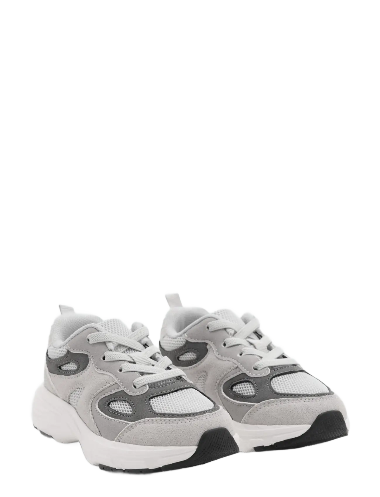 Mango - Mixed trainers with elastic lace - grey - 1