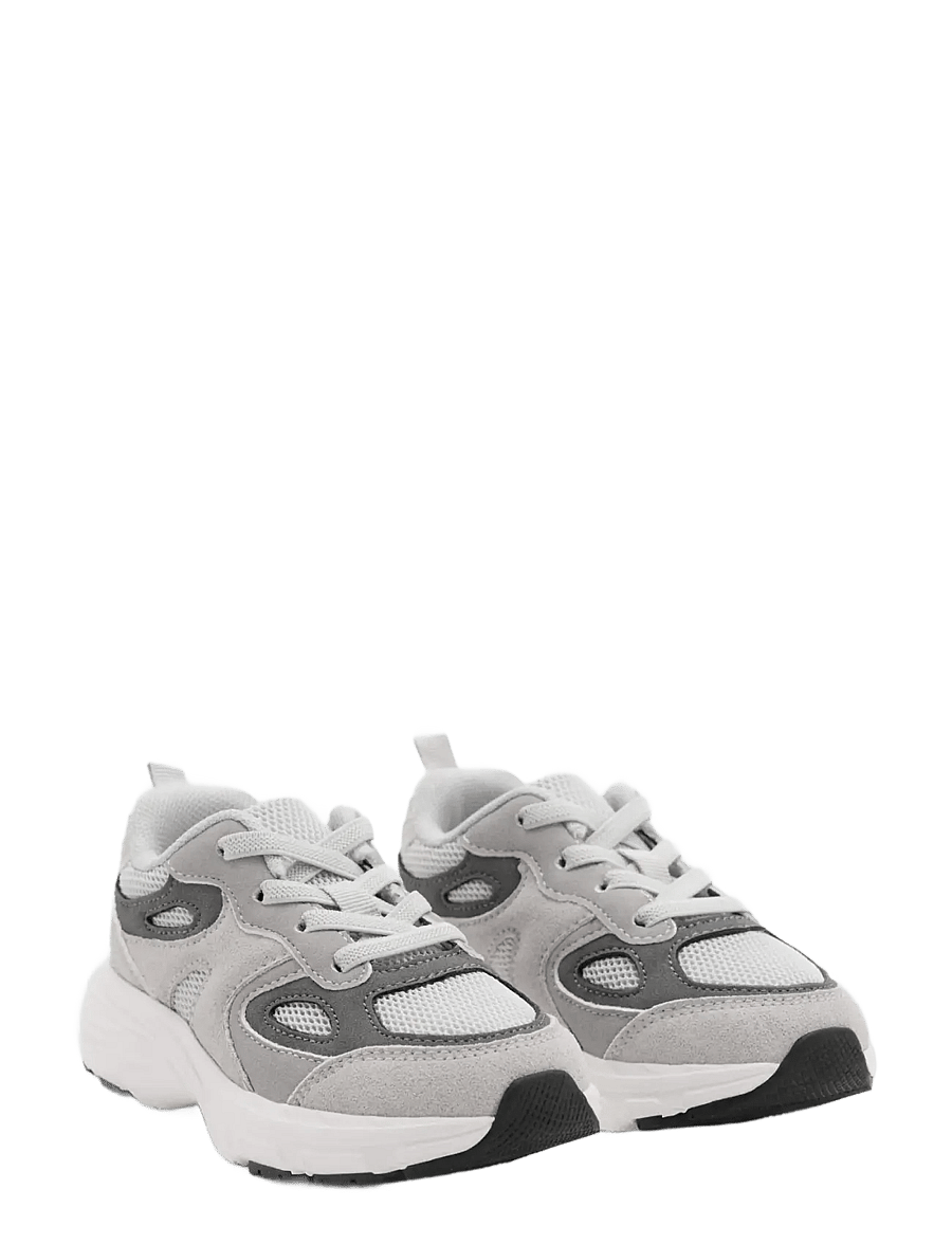 Mango - Mixed trainers with elastic lace - løpesko - grey - 1