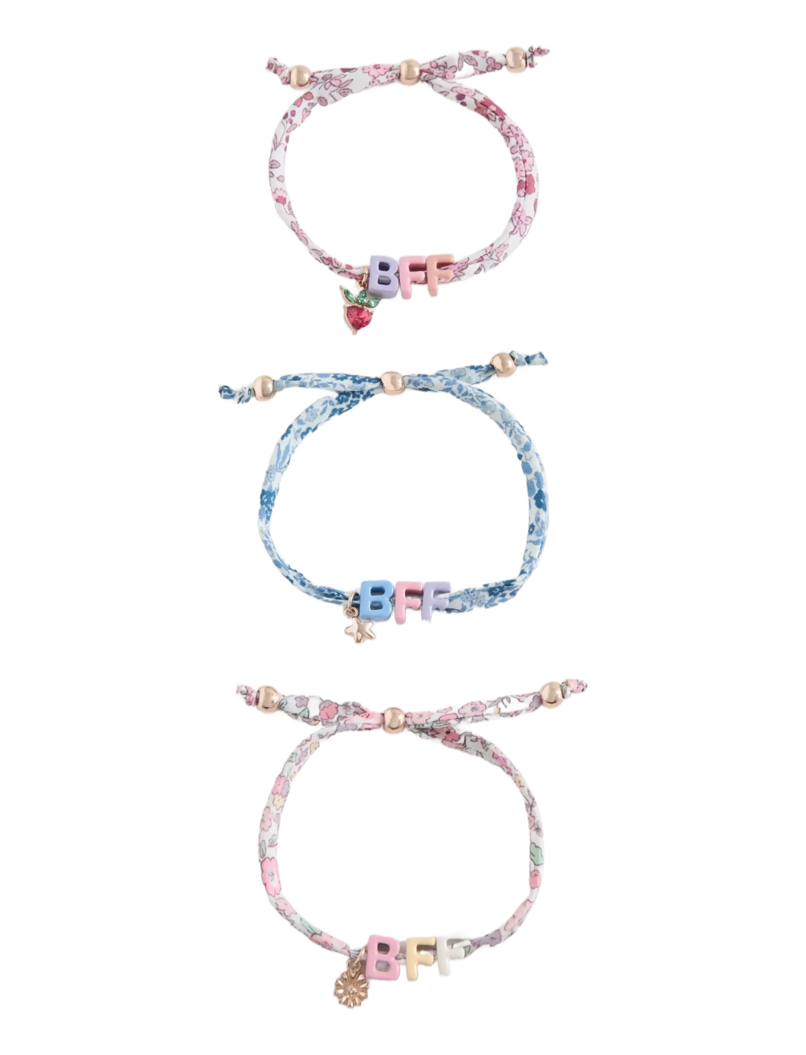 Mango Pack 3 Bracelets Best Friends, One Size, Kids Jewellery, Rosa - Bracelets, Kinder