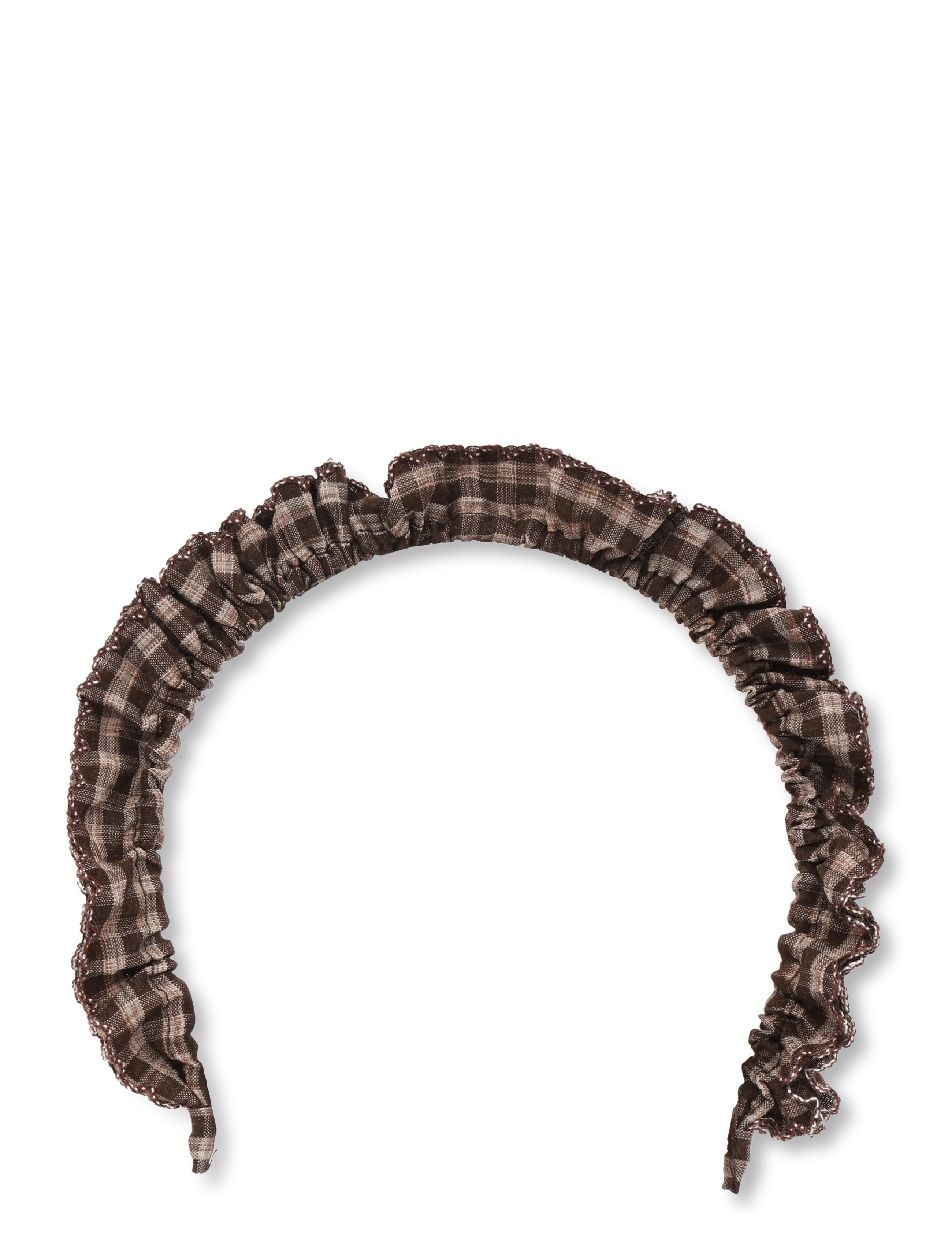 Mango Vichy check flying headband - Mango - BROWN / brown