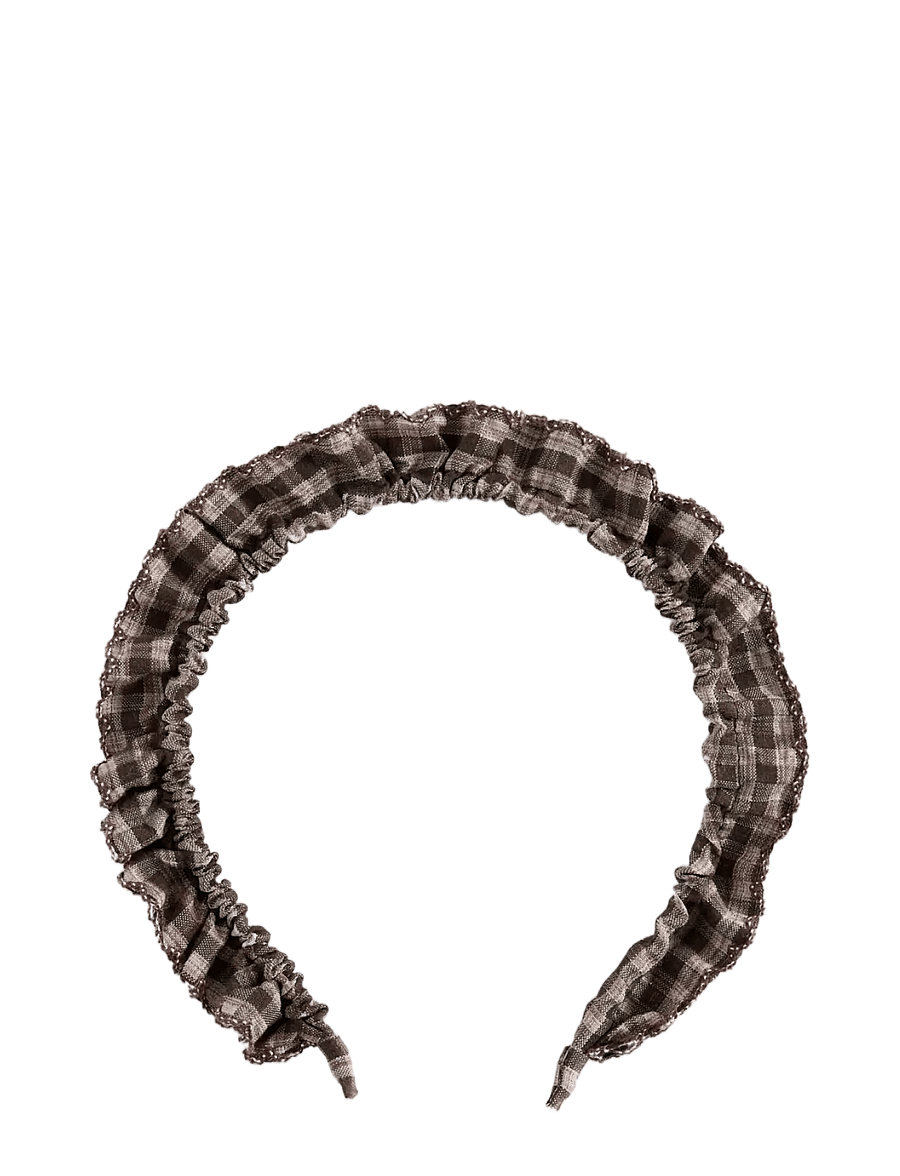 Mango - Vichy check flying headband - hårband - brown - 0