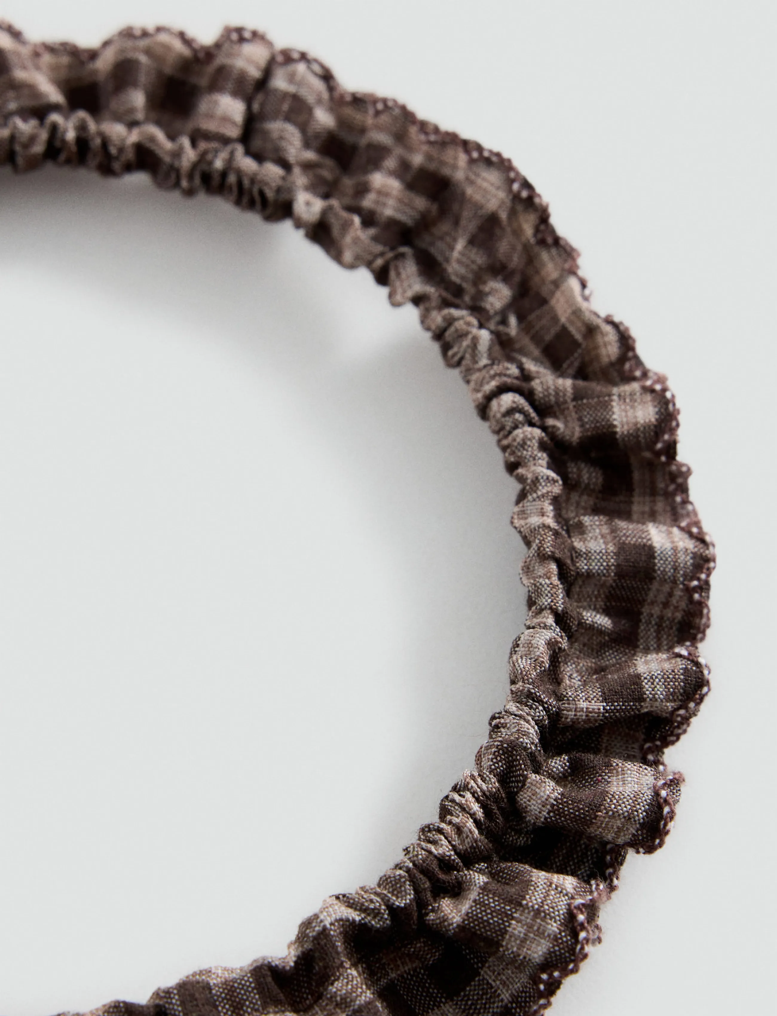 Mango - Vichy check flying headband - hårband - brown - 1