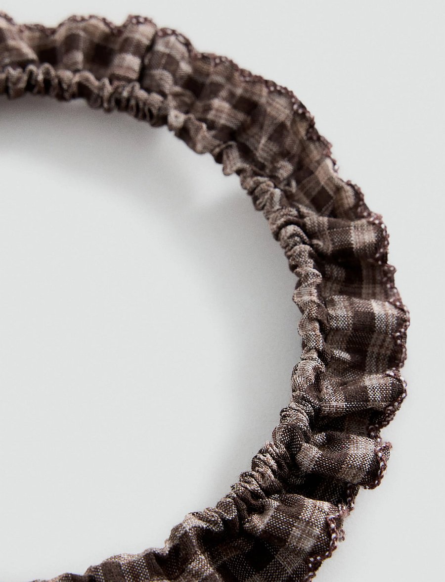 Mango - Vichy check flying headband - hårband - brown - 1