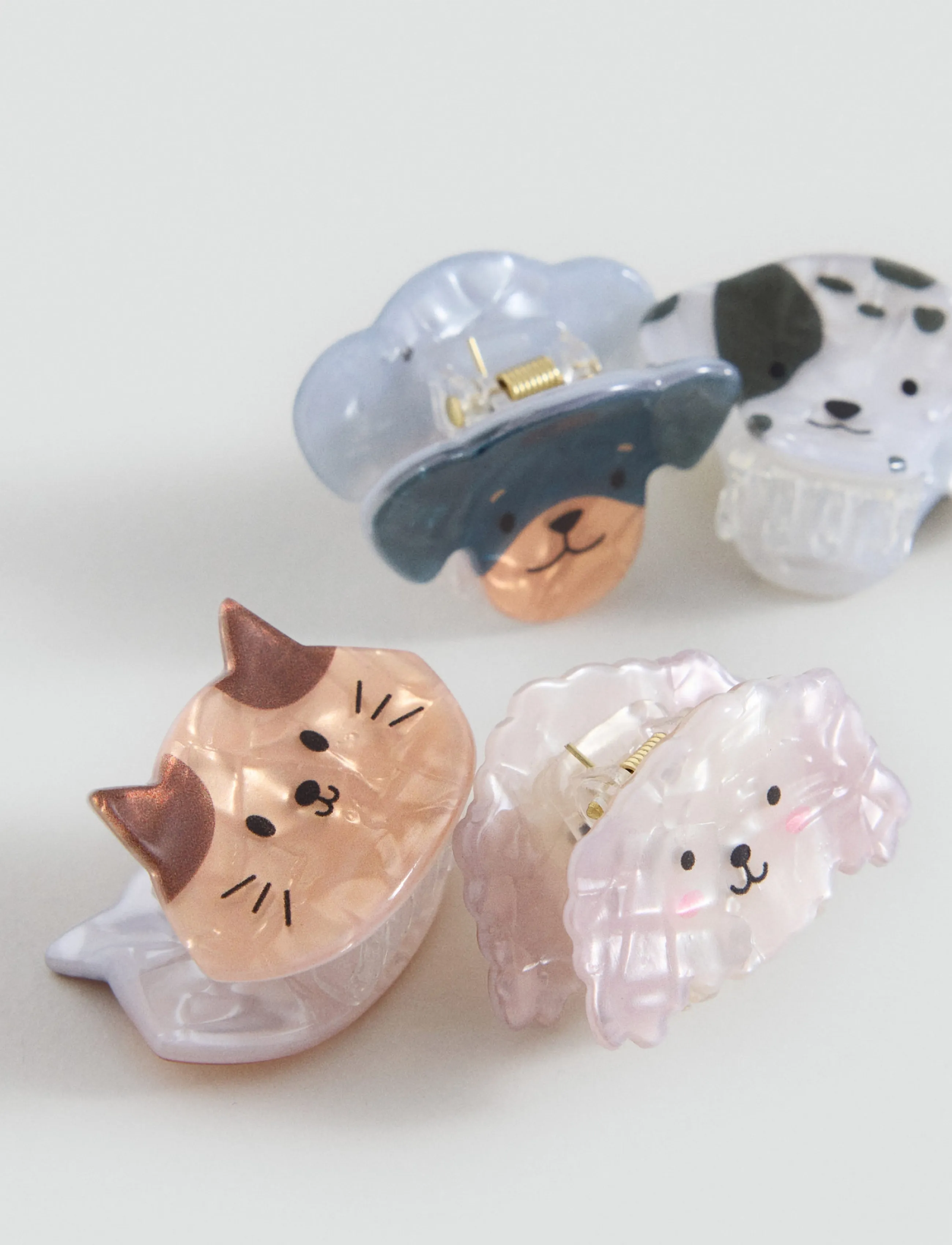 Mango - Pack of 4 animal hair clips - hårklämmor - lt pastel brown - 1