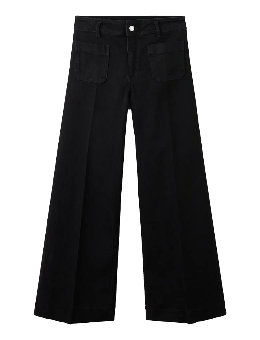 Mango - High-waisted wideleg jeans - brede jeans - open grey - 1