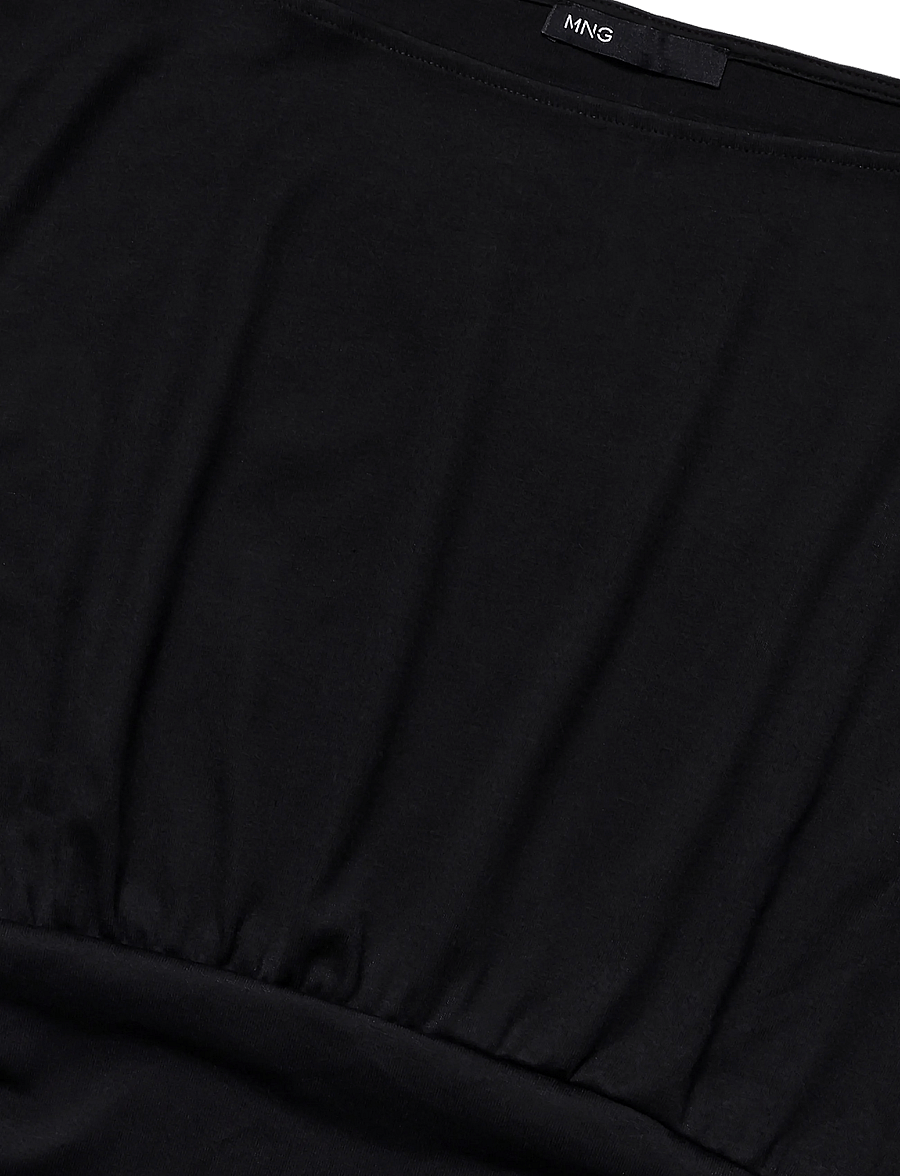 Mango - Ruched lace top - tanktops - black - 4
