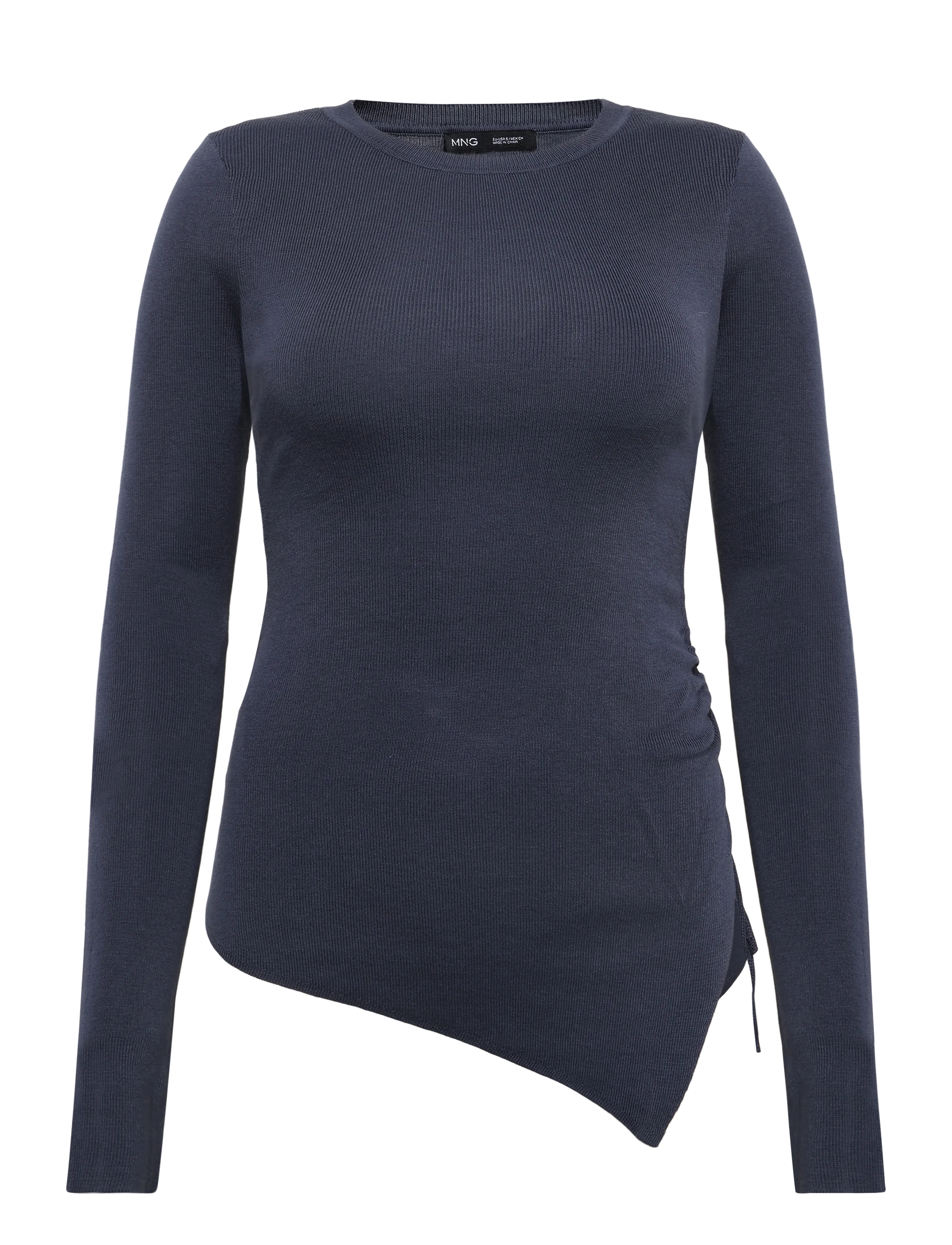 Mango Ruched fine-knit sweater - Stickade tröjor - DARK BLUE / navy