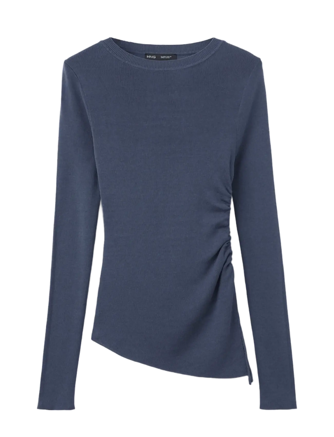 Mango Ruched fine-knit sweater - Striktrøjer - DARK BLUE / navy